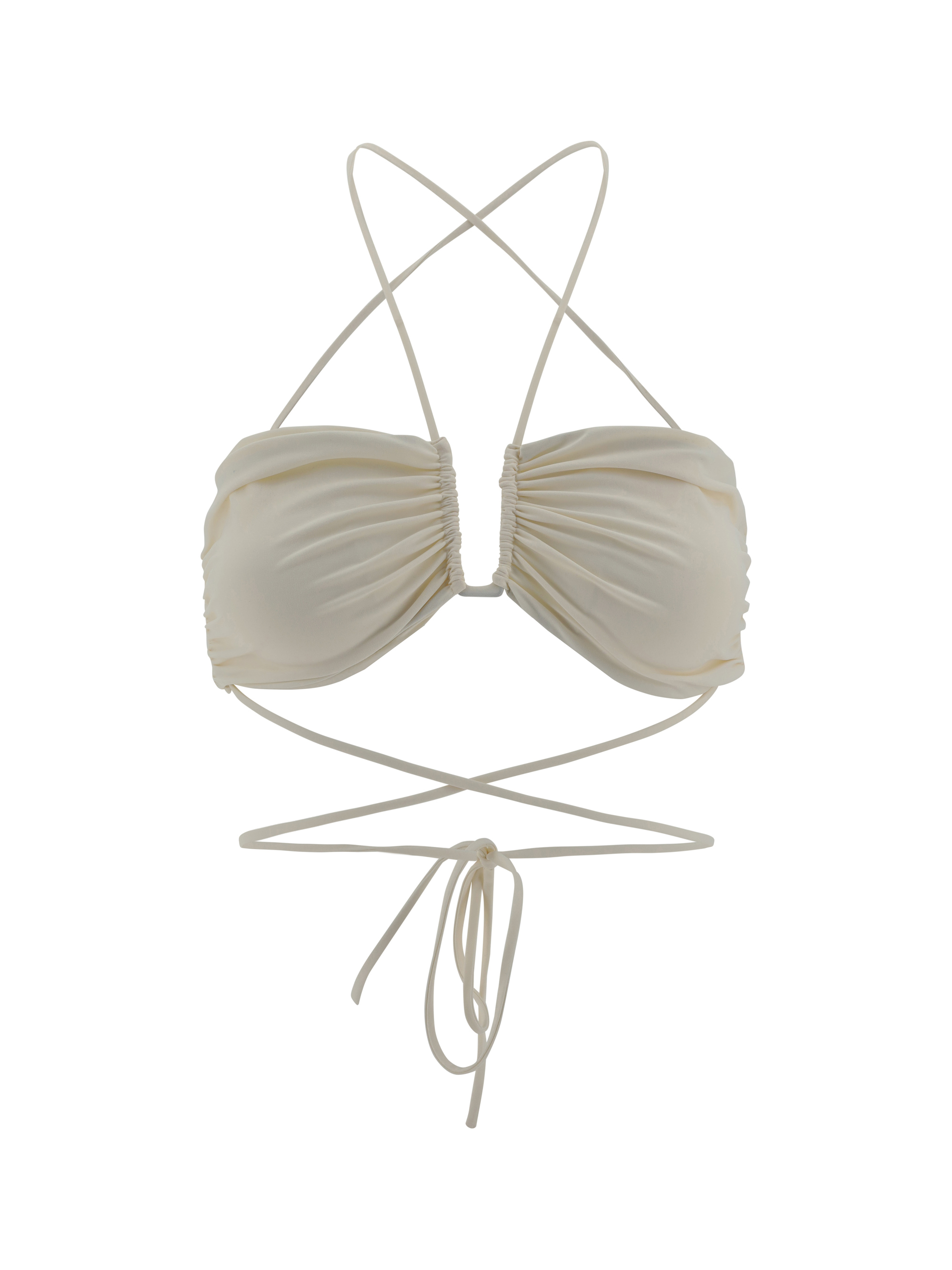 Shop Magda Butrym Swimsuit Top In Cream