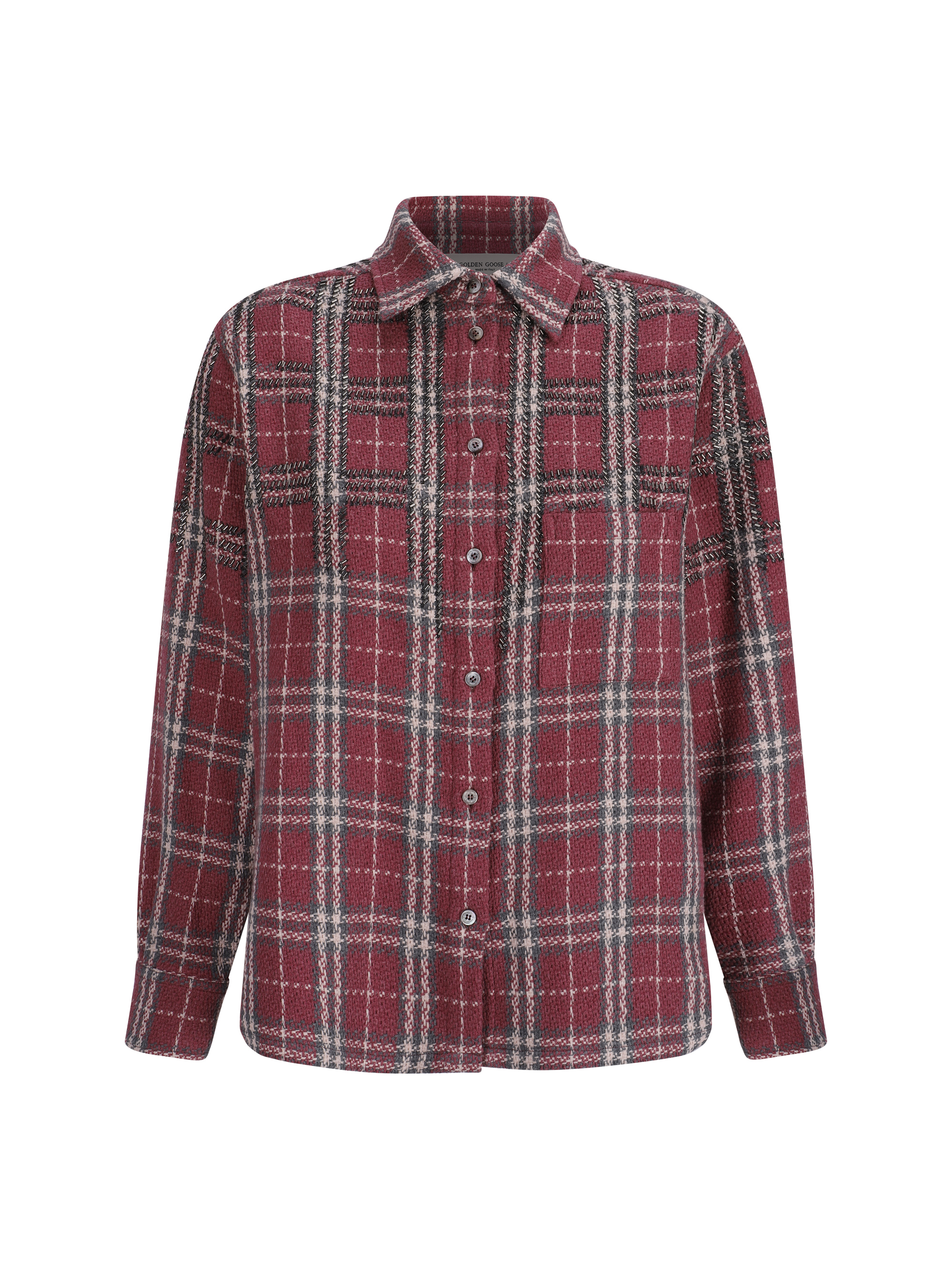 Shop Golden Goose Journey Shirt In Crushed Berry/sandshell/grey