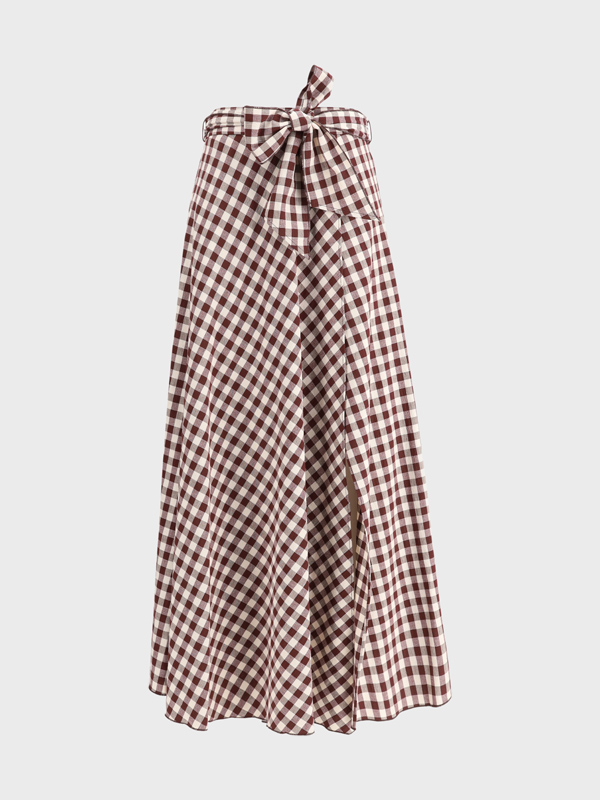 Vichy Print Wallet Skirt