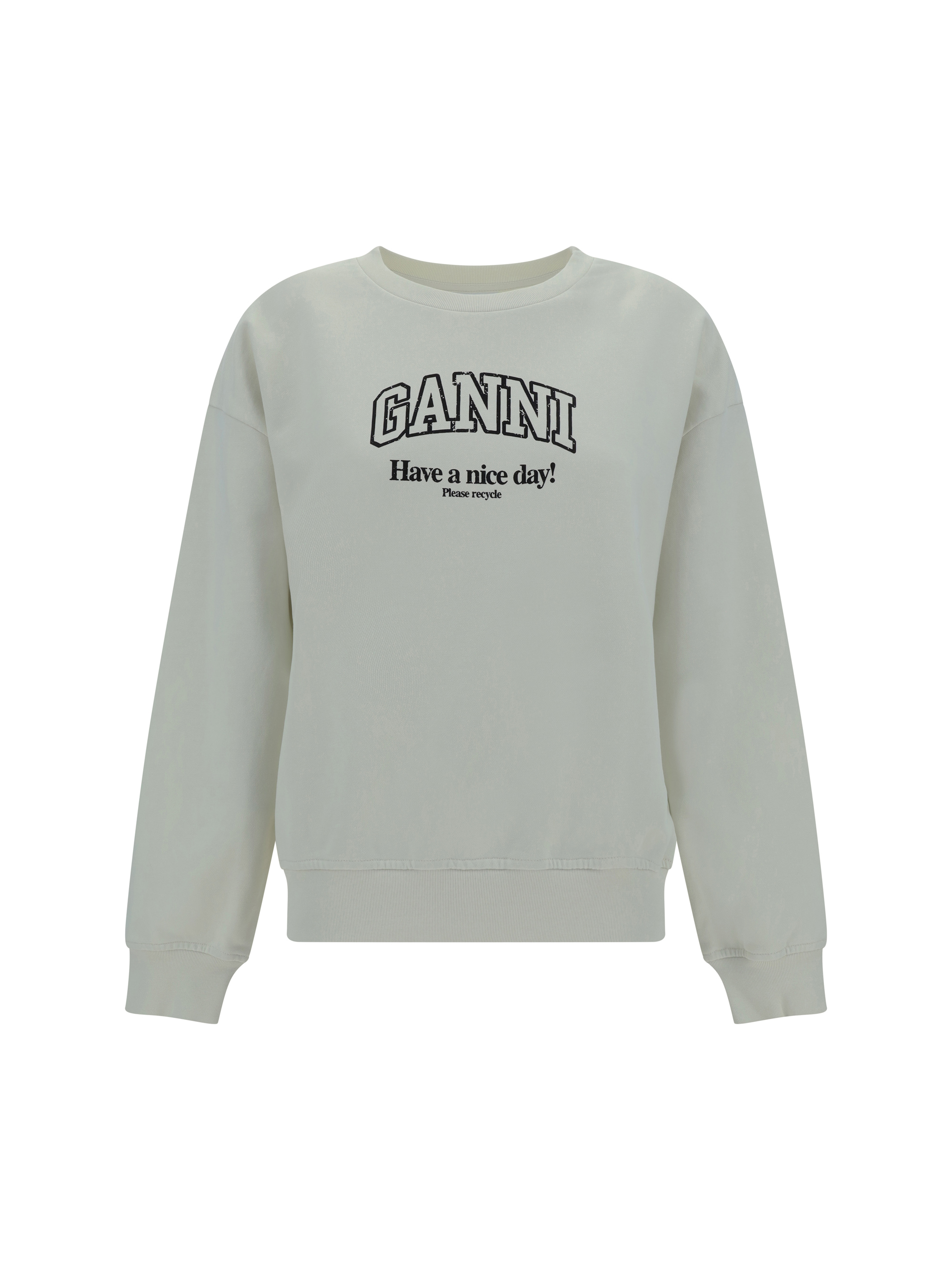 Shop Ganni Isoli Sweatshirt In Egret