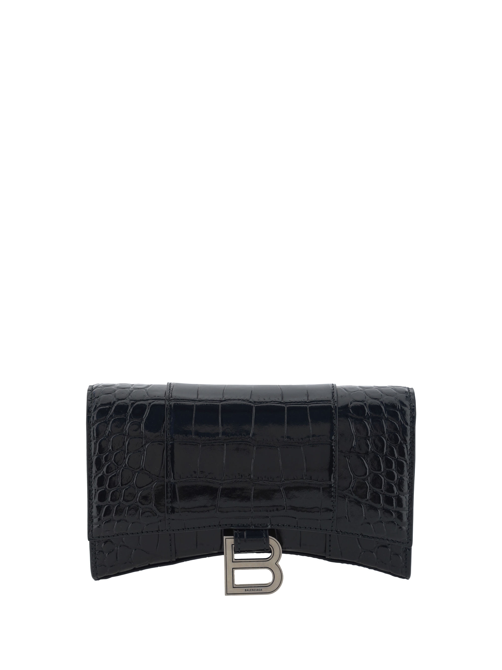 Shop Balenciaga Hour Wallet In Black