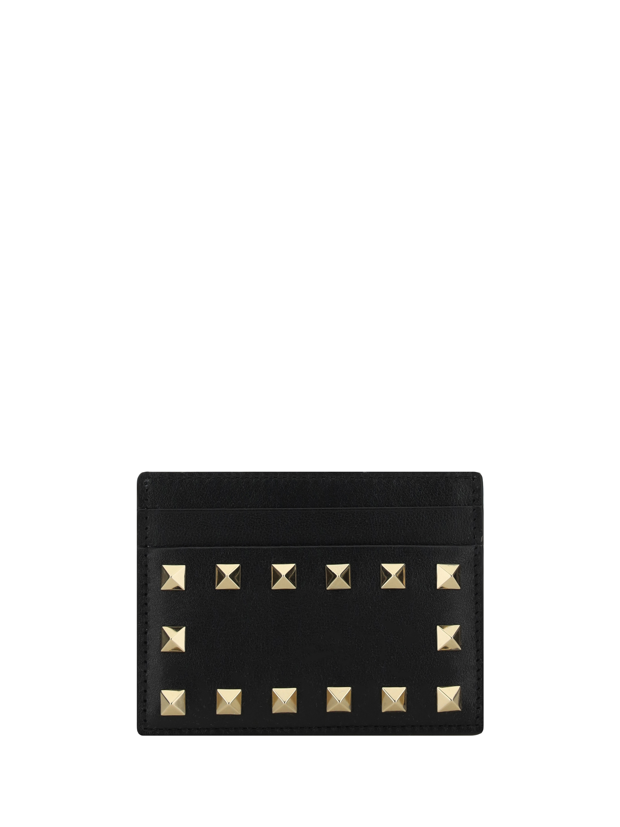 Shop Valentino Garavani Rockstud Card Holder In Nero