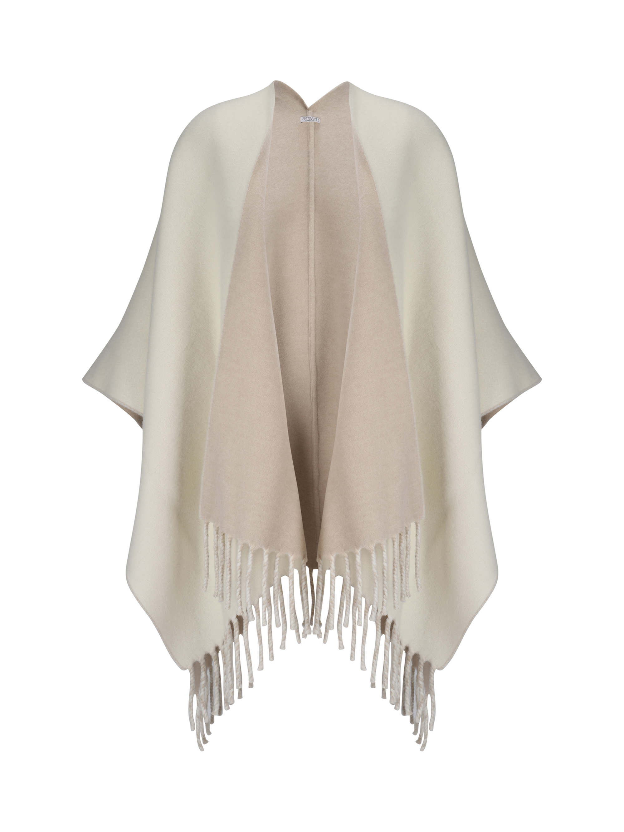 Shop Brunello Cucinelli Poncho In Panama+beige