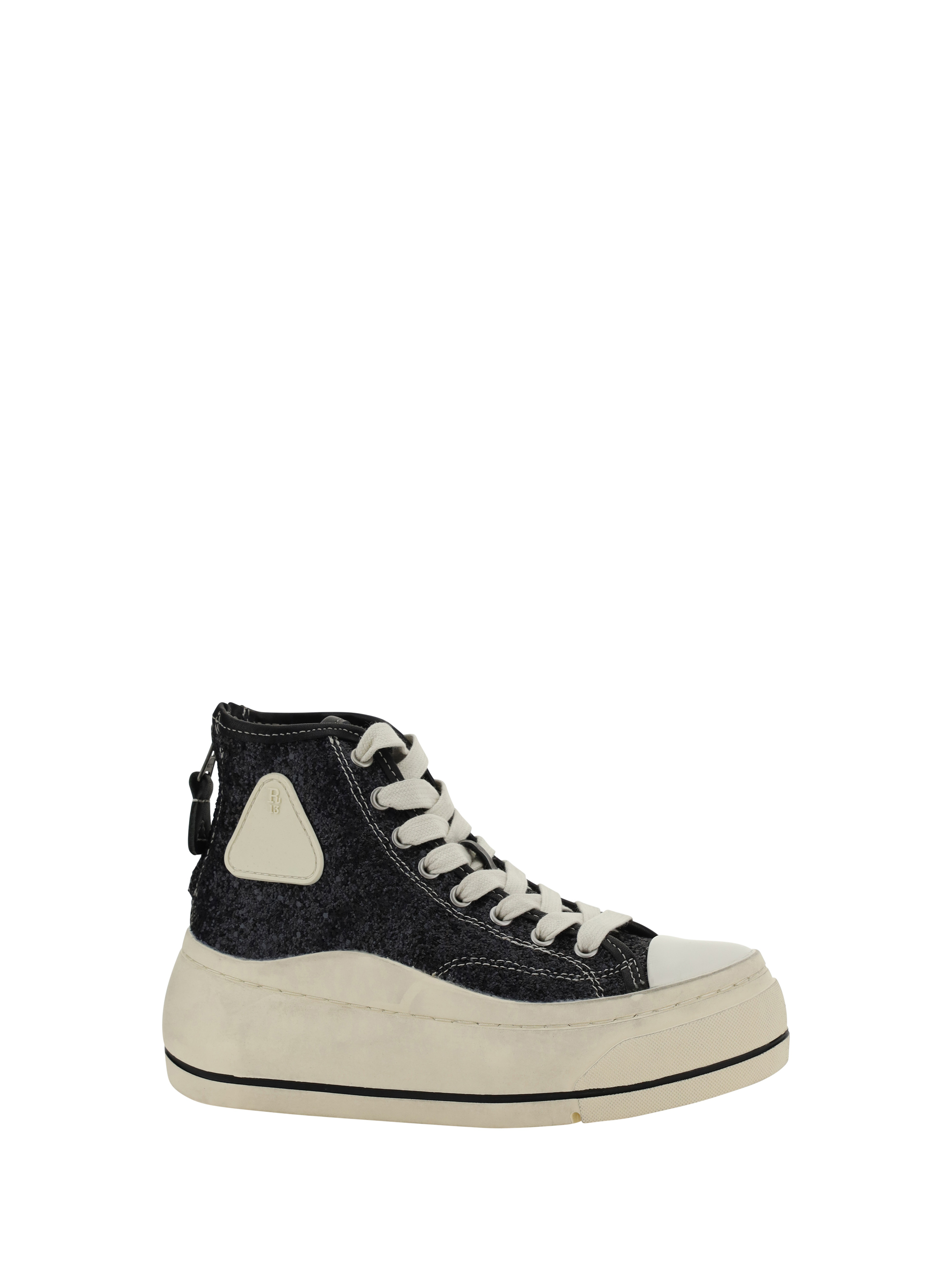 R13 Black & White Kurt Sneakers In Black Sparkle