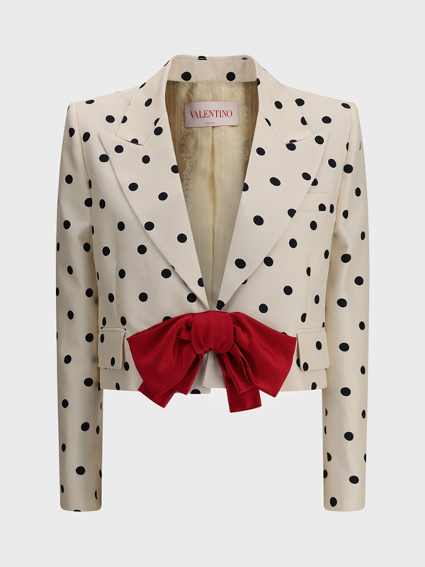 Blazer in shatung a pois