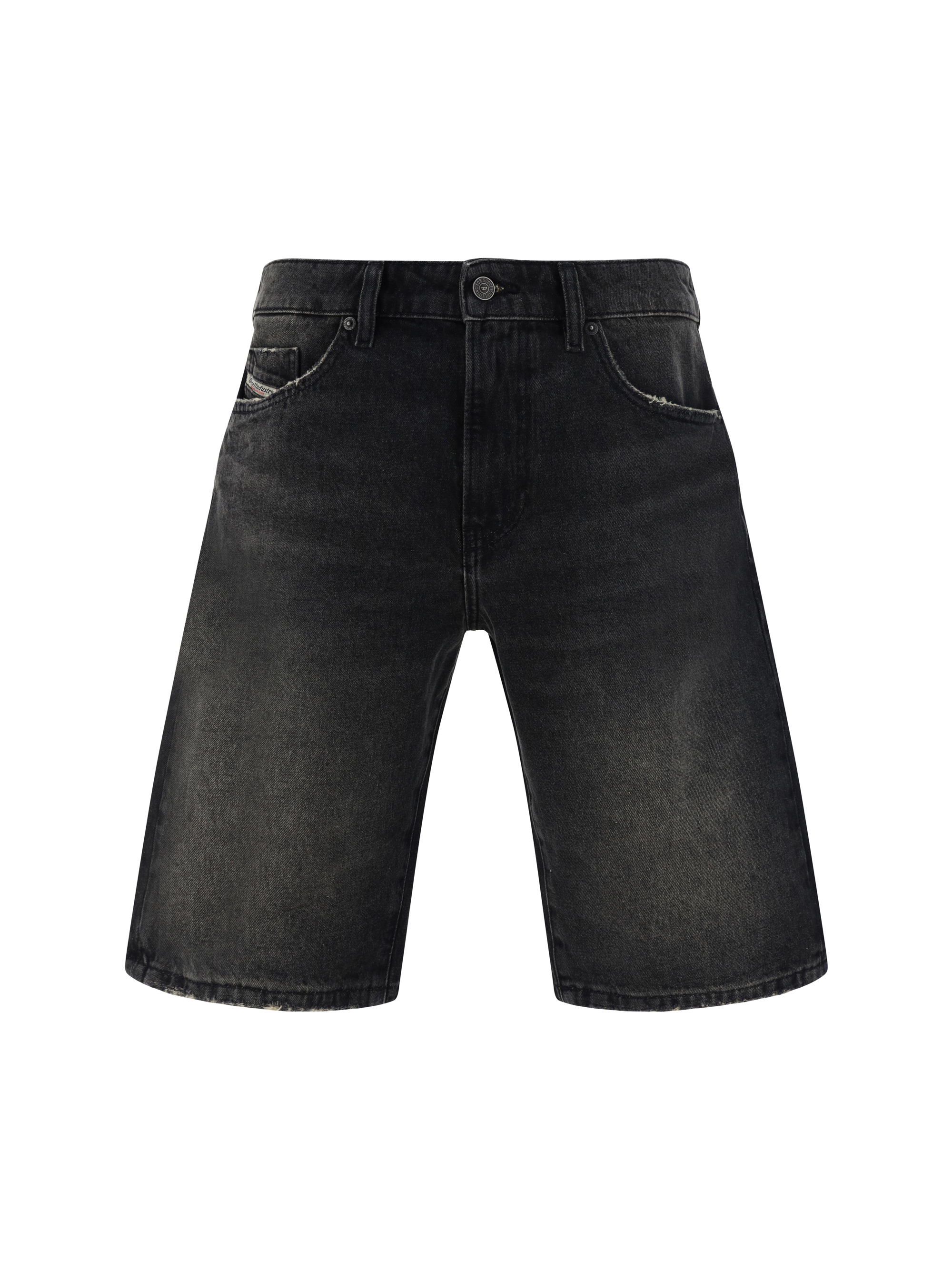 Shop Diesel Denim Shorts In Black/denim