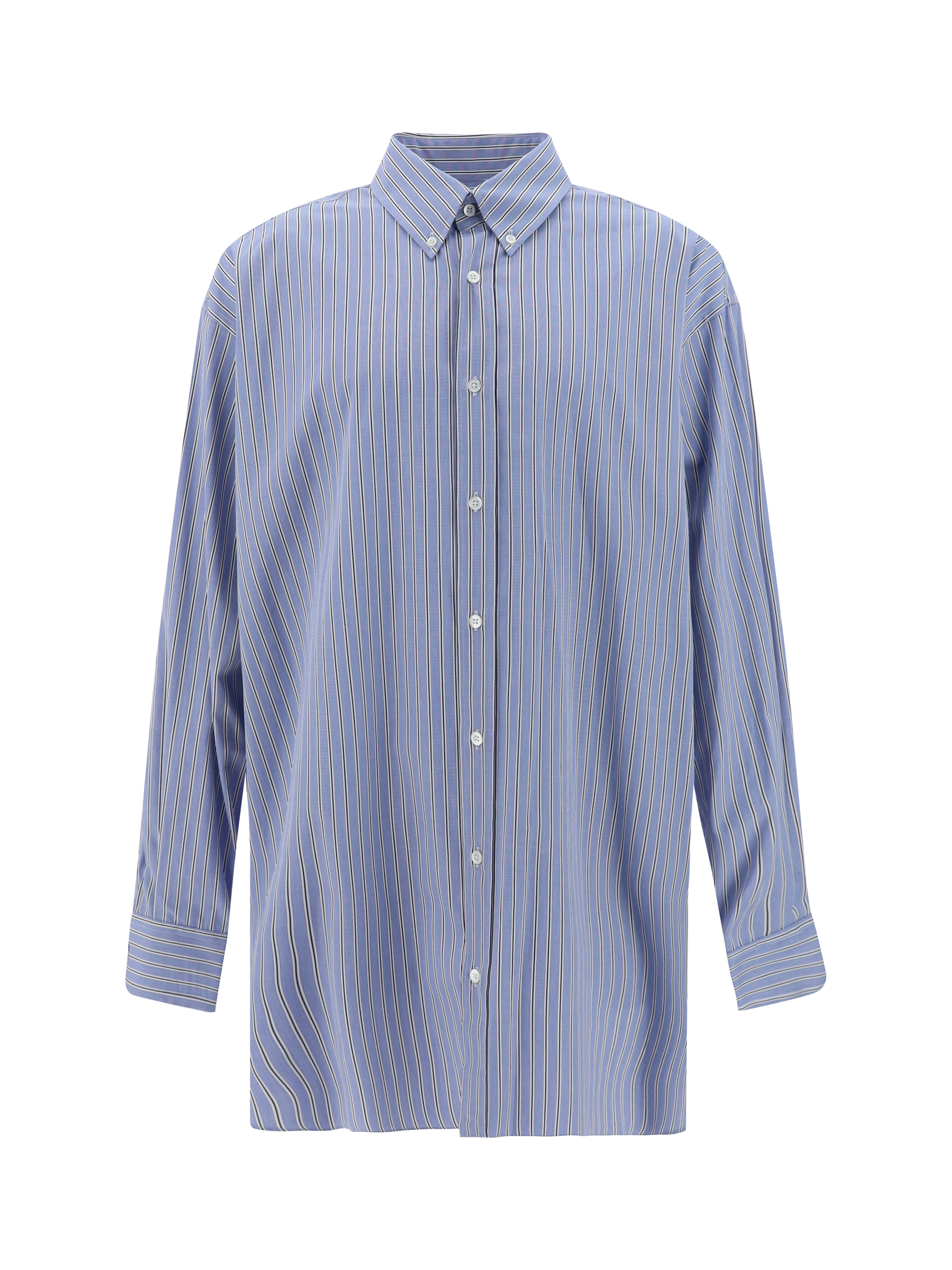 Shop Margiela Shirt In Blue Stripes