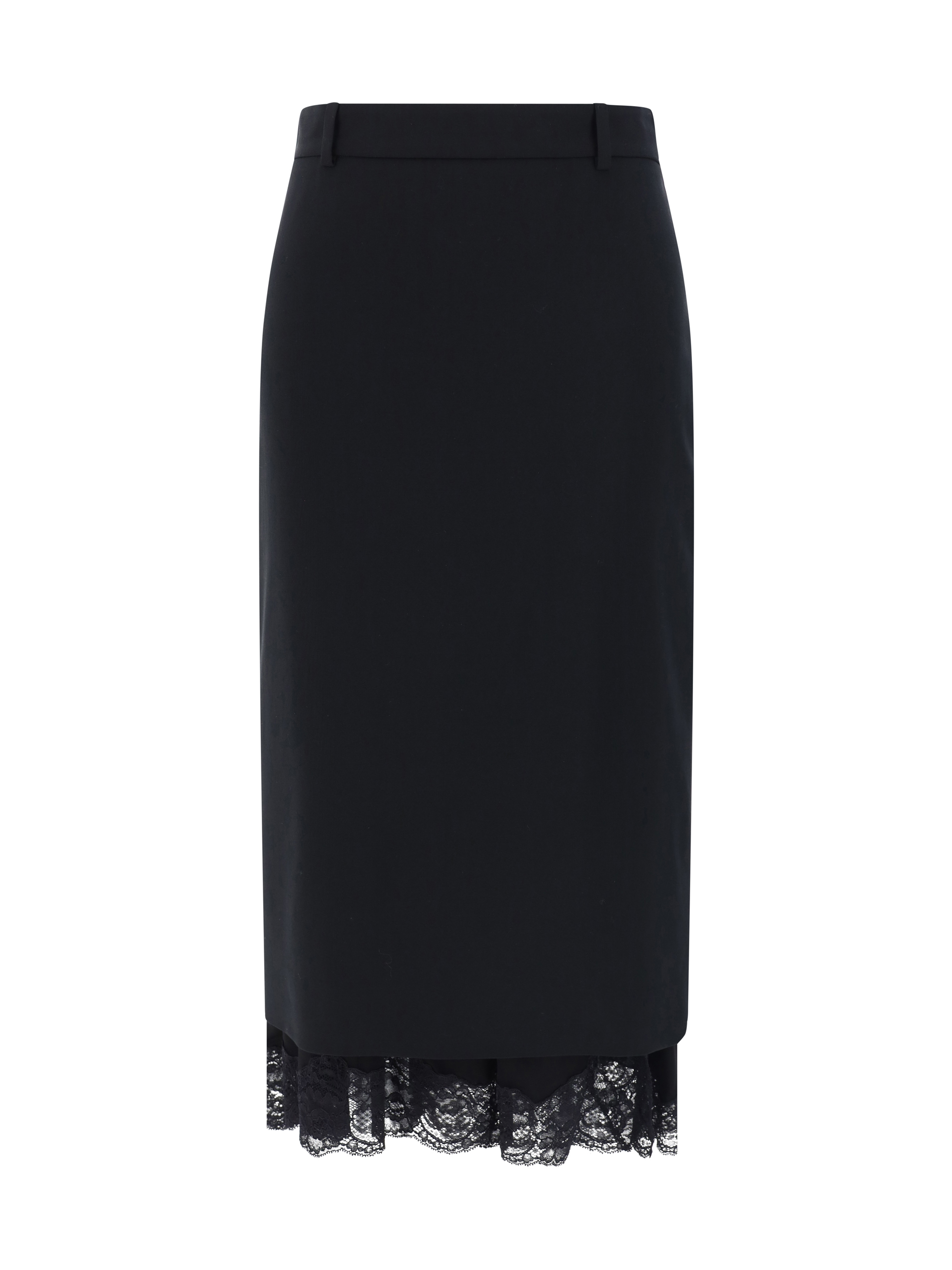 Shop Balenciaga Lingerie Midi Skirt In Black