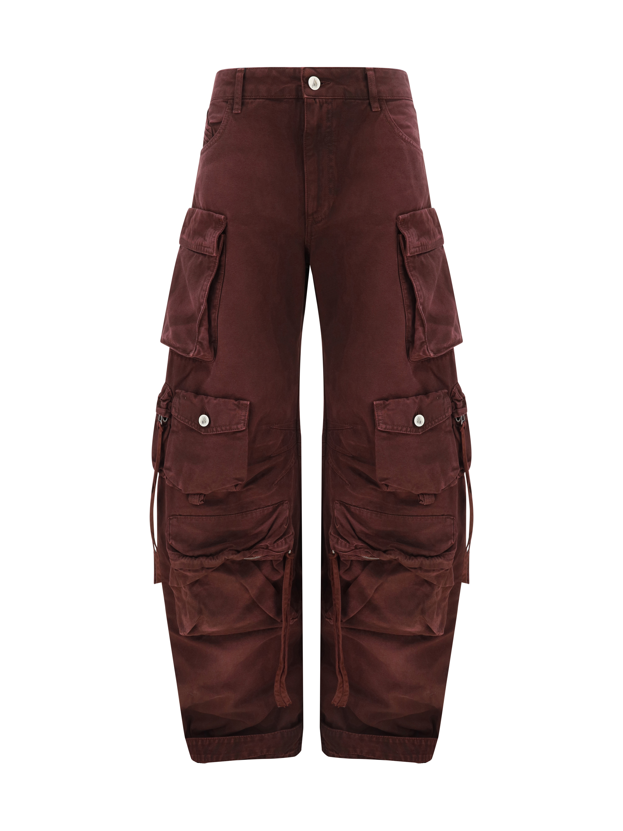 Shop Attico Fern Cargo Pants In Red/burgundy