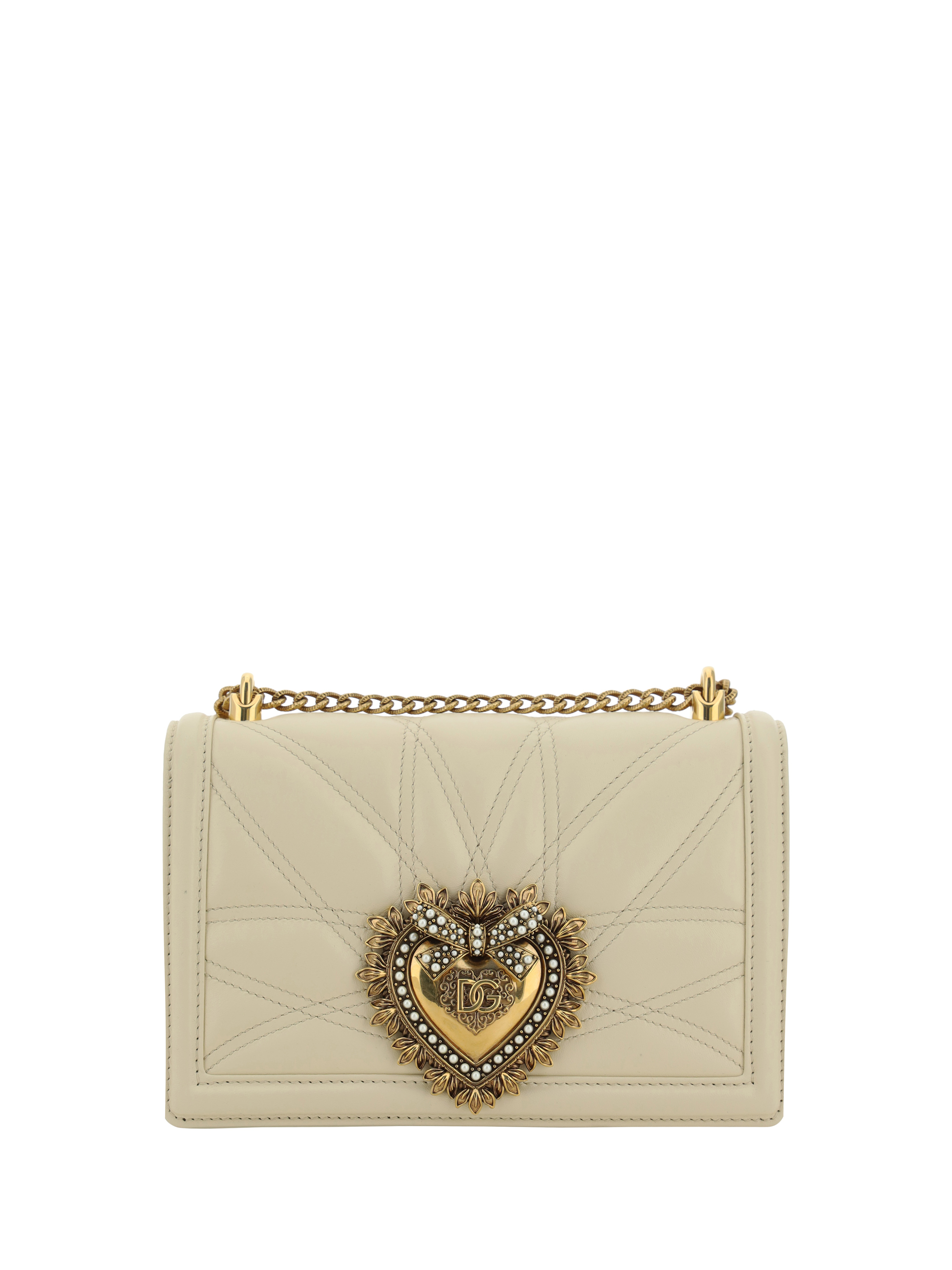 Dolce & Gabbana Devotion Shoulder Bag In Burro