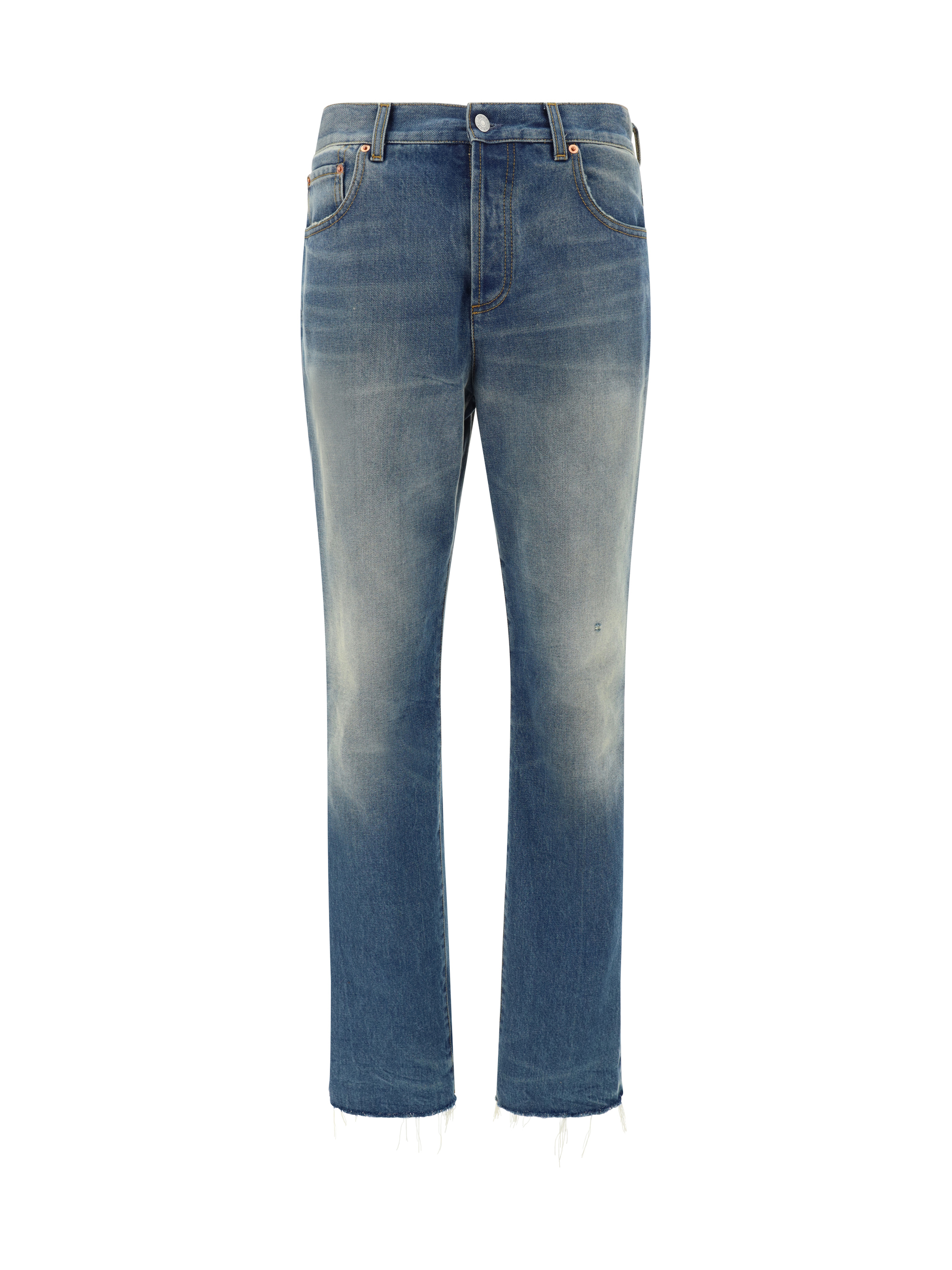 Gucci Distressed Slim-fit Jeans in White for Men