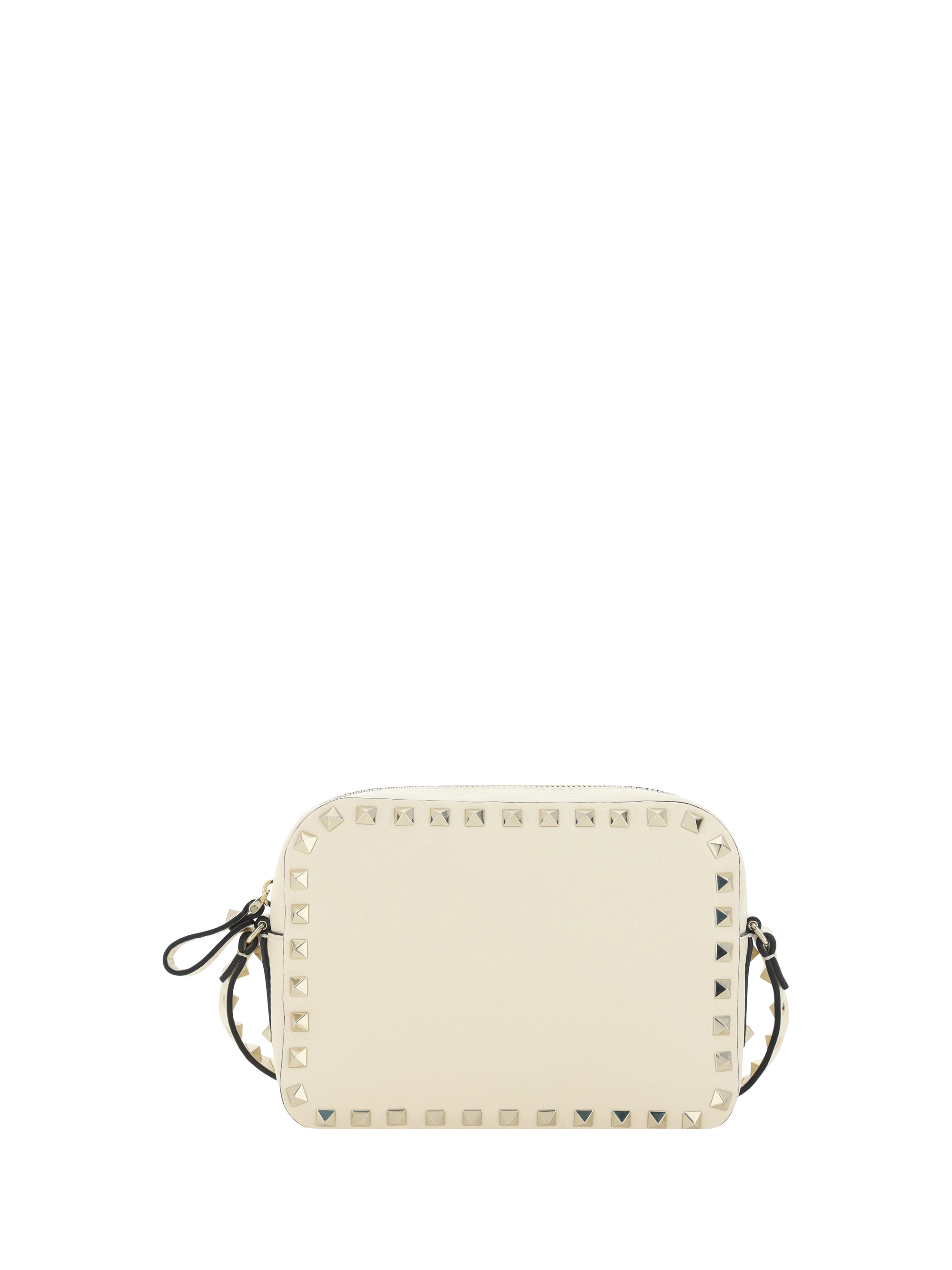 Shop Valentino Rockstud Shoulder Bag In Light Ivory