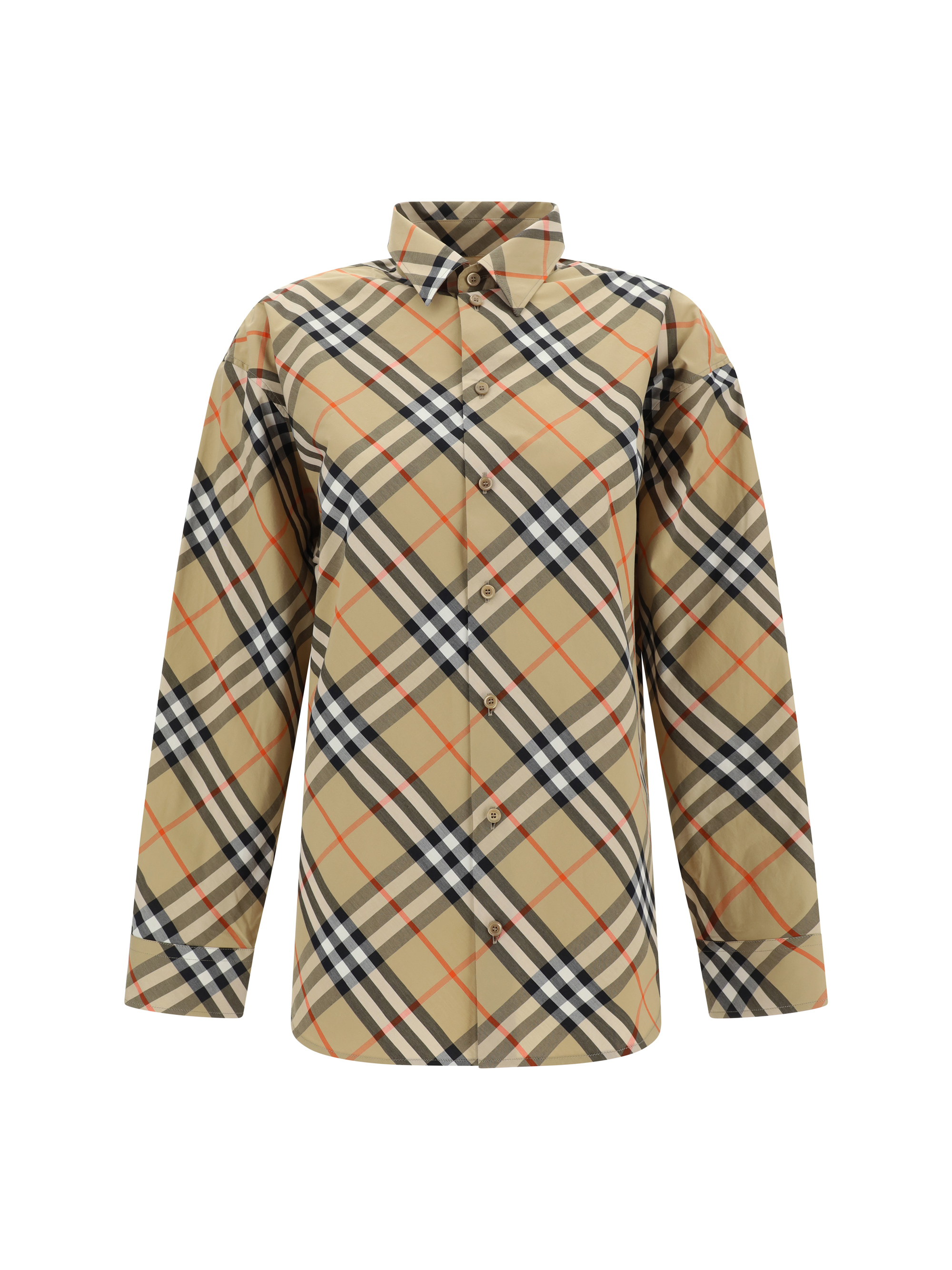 Shop Burberry Shirt In Sand Ip Check