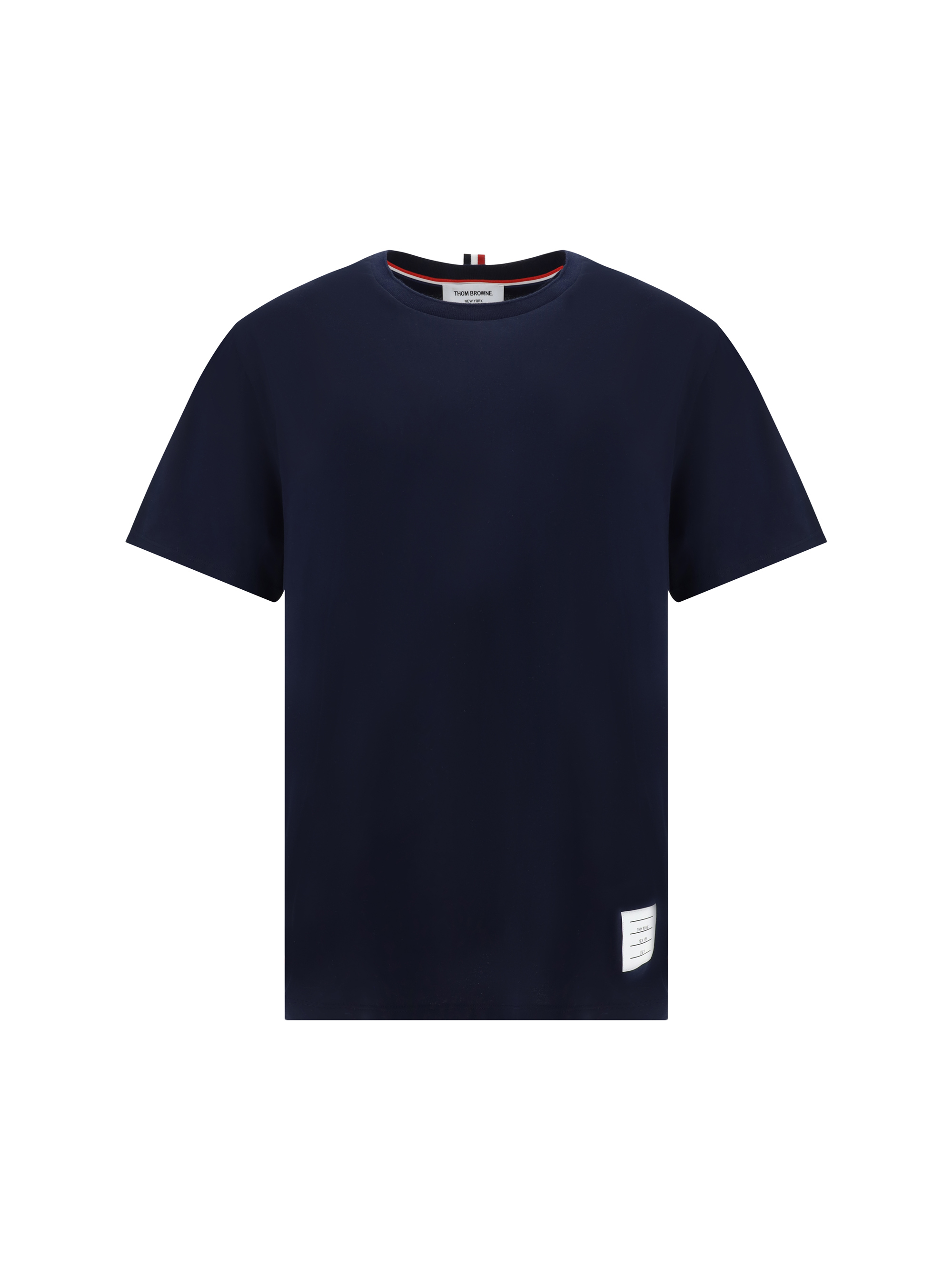 Thom Browne Striped Cotton-piqué T-shirt In Navy
