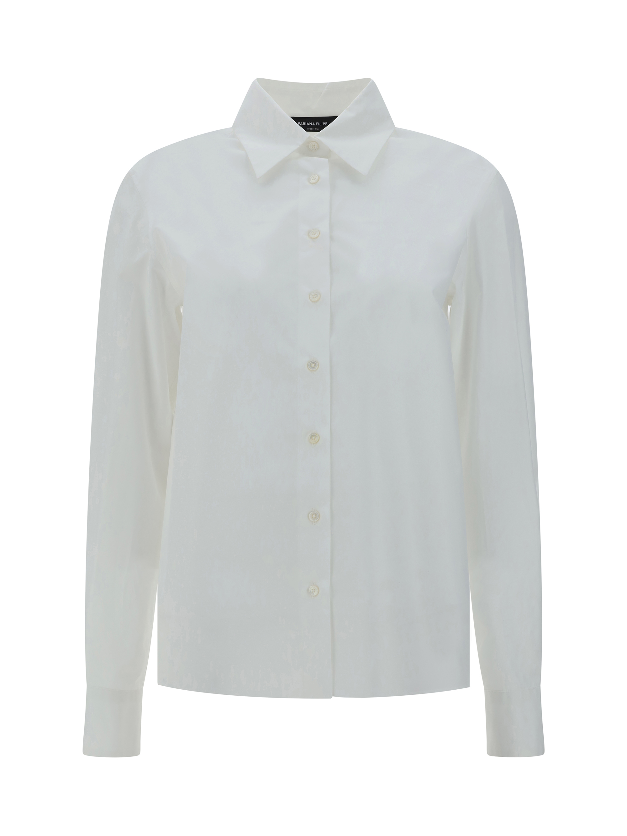 Shop Fabiana Filippi Poplin Shirt In Bianco Ottico