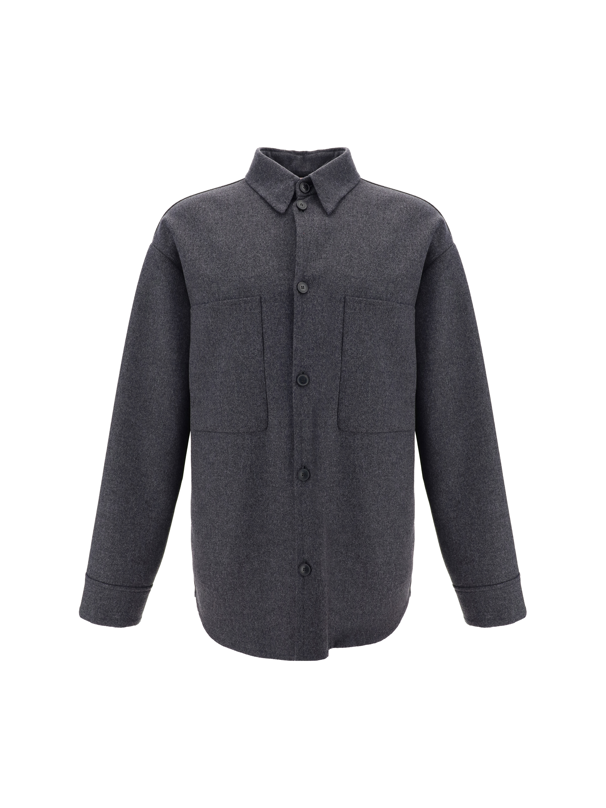 Shop Valentino Pap Shirt Jacket In Grigio Melange