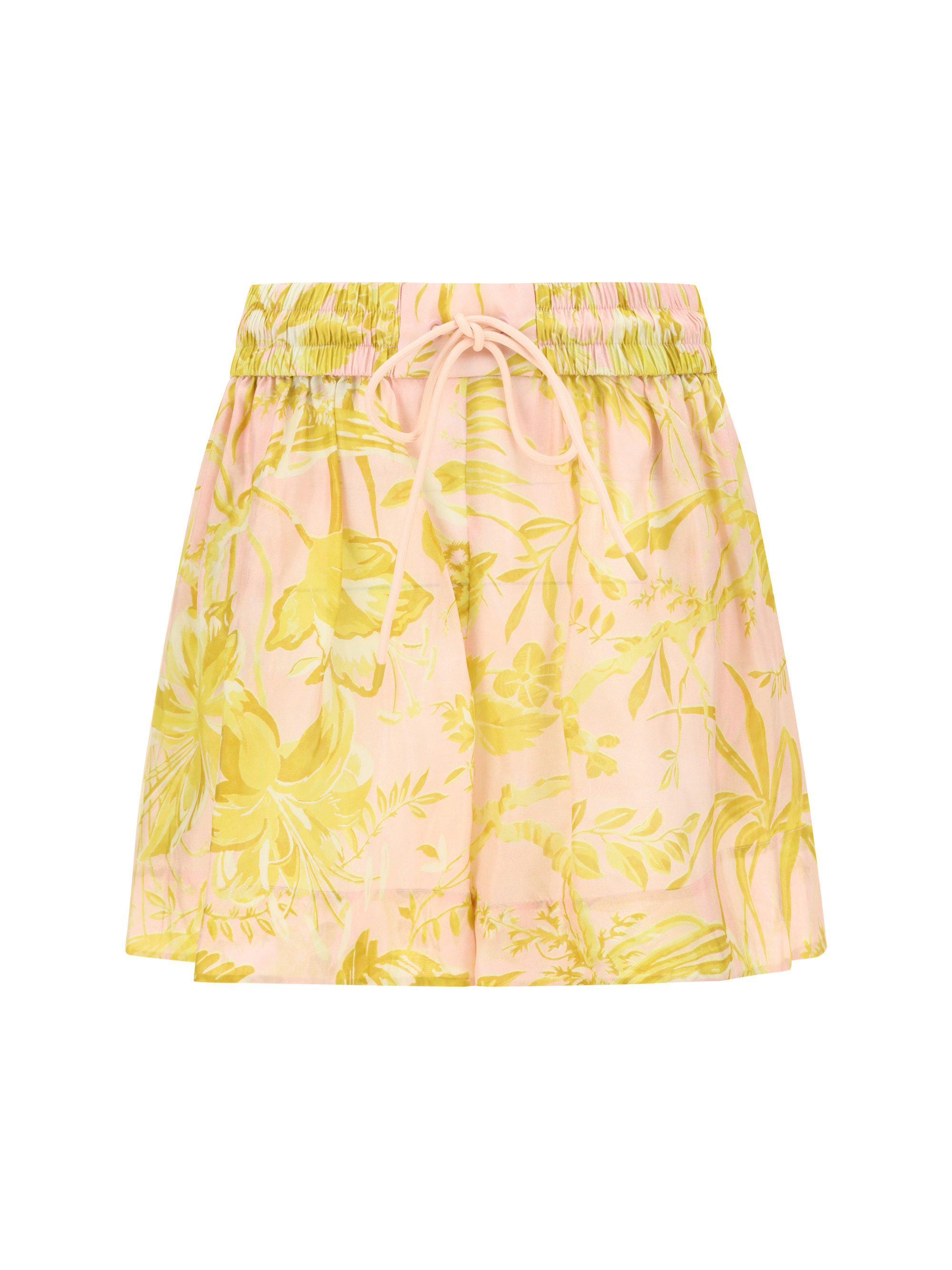 Shop Zimmermann Bermuda Shorts In Pink/gold Floral