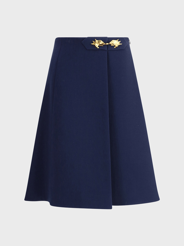 Midi Skirt with Pleat