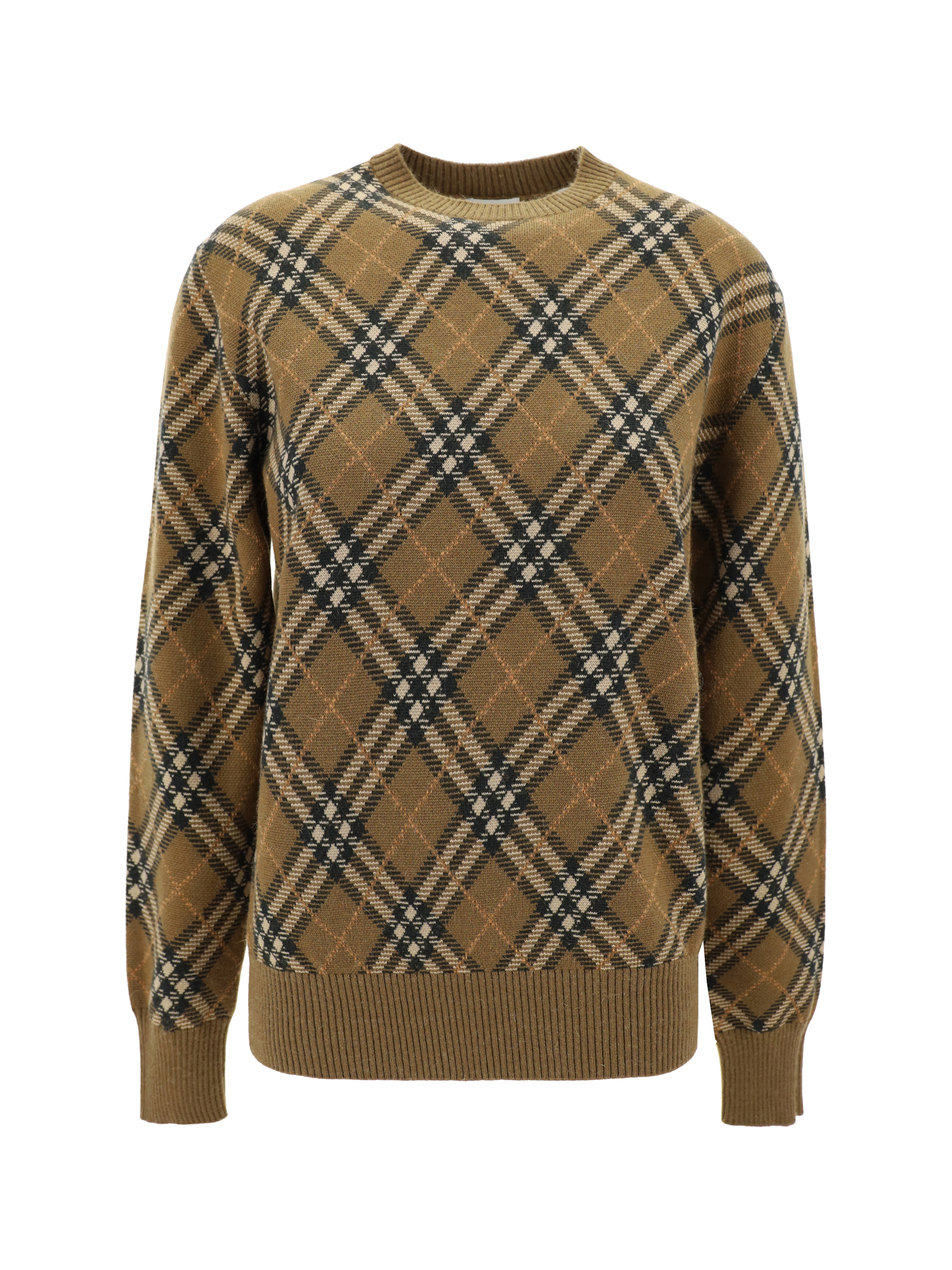 Shop Burberry Sweater In Shrew Ip Check