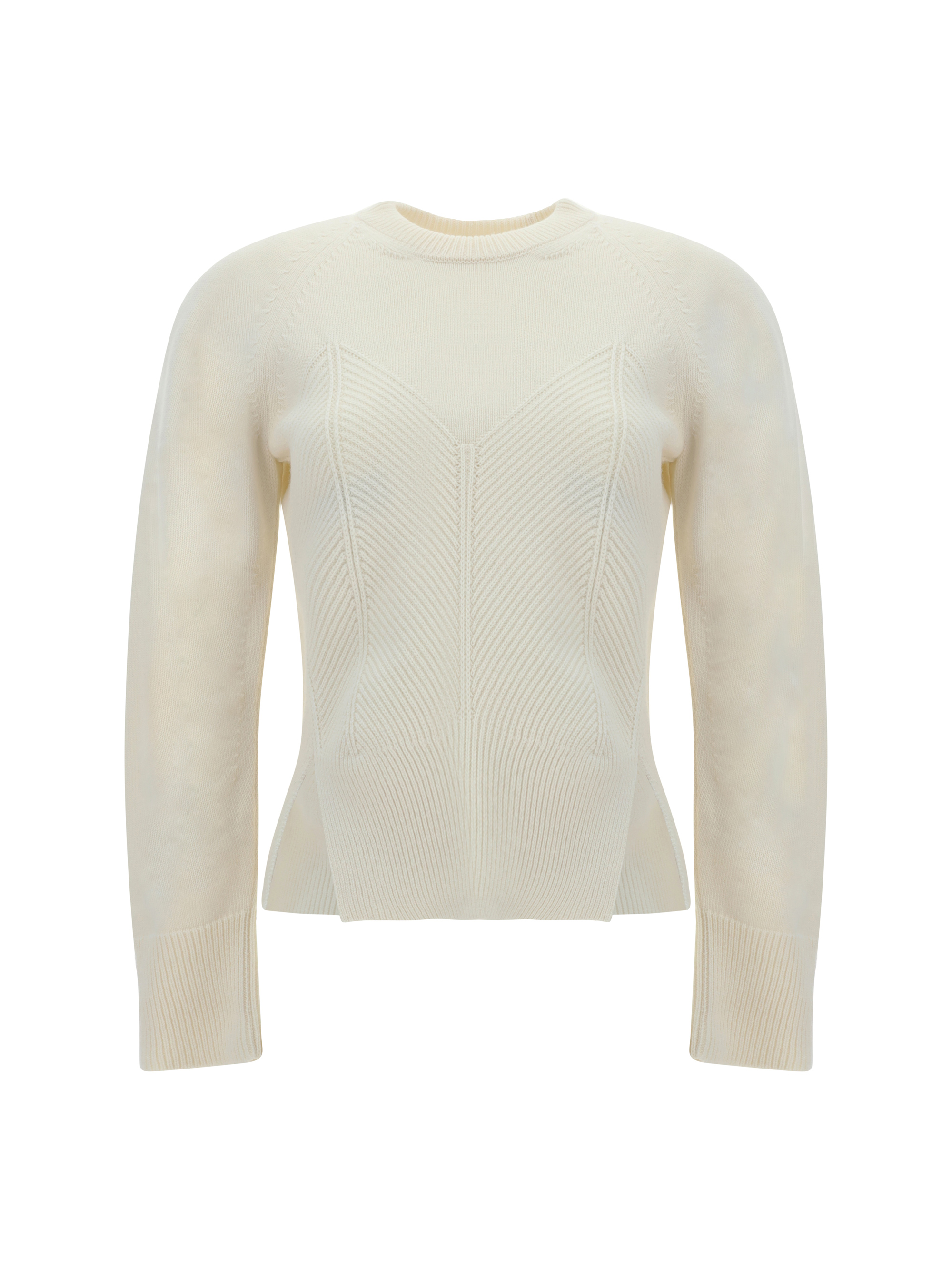 Shop Alexander Mcqueen Chevron Corset Sweater In Ivory