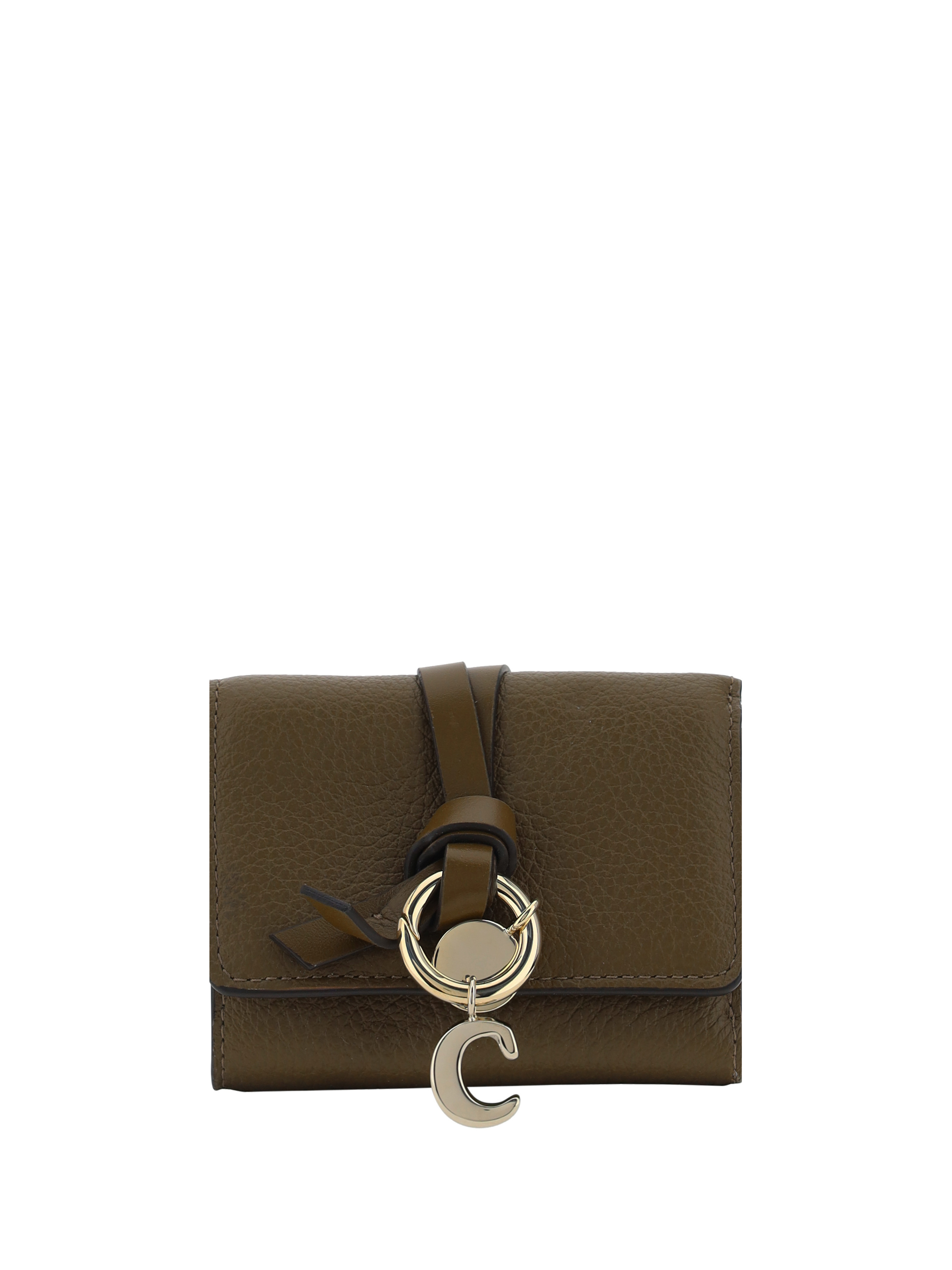 Shop Chloé Alphabet Wallet In Dark Khaki