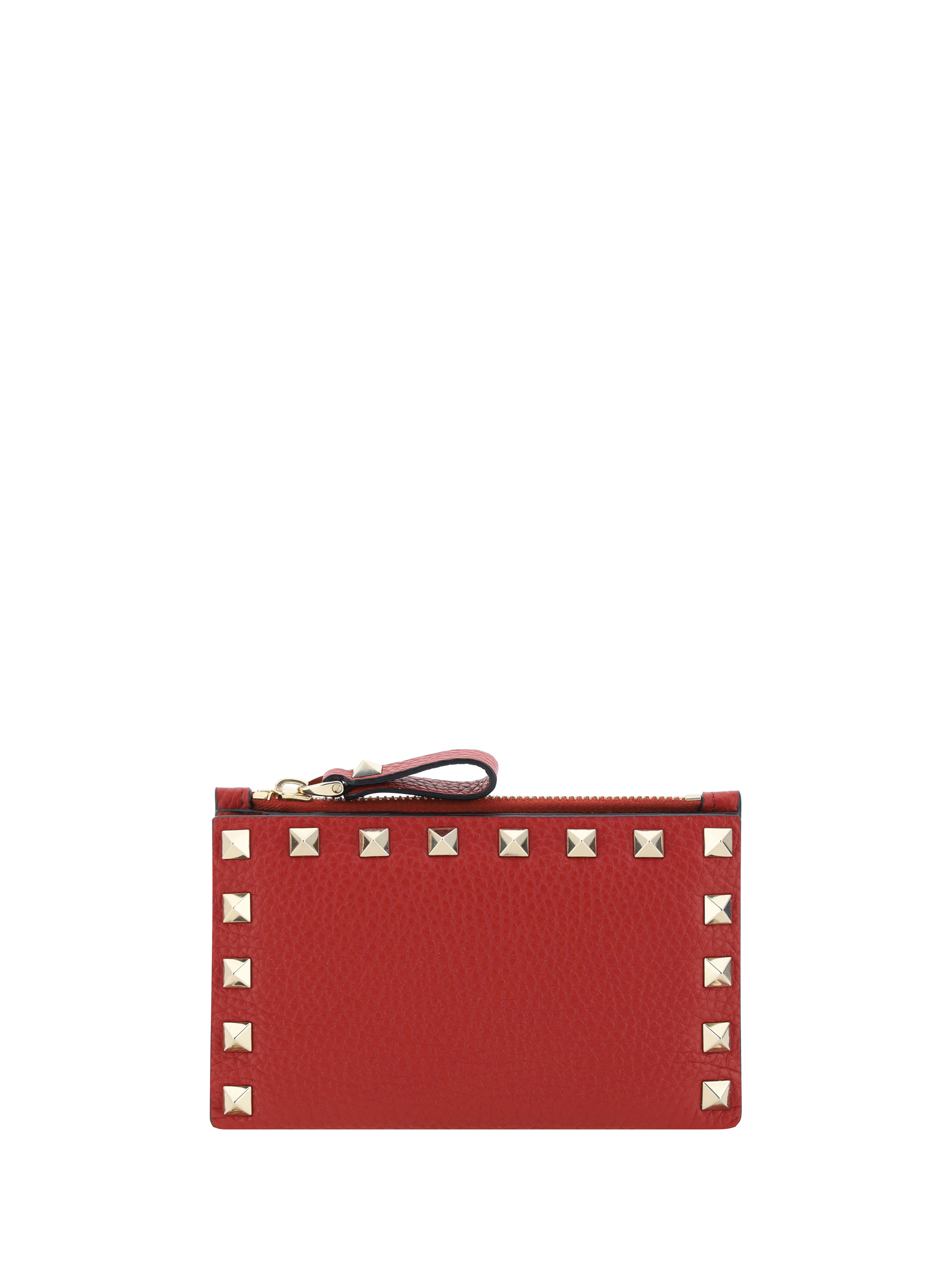 Shop Valentino Garavani Rockstud Wallet In Rosso V