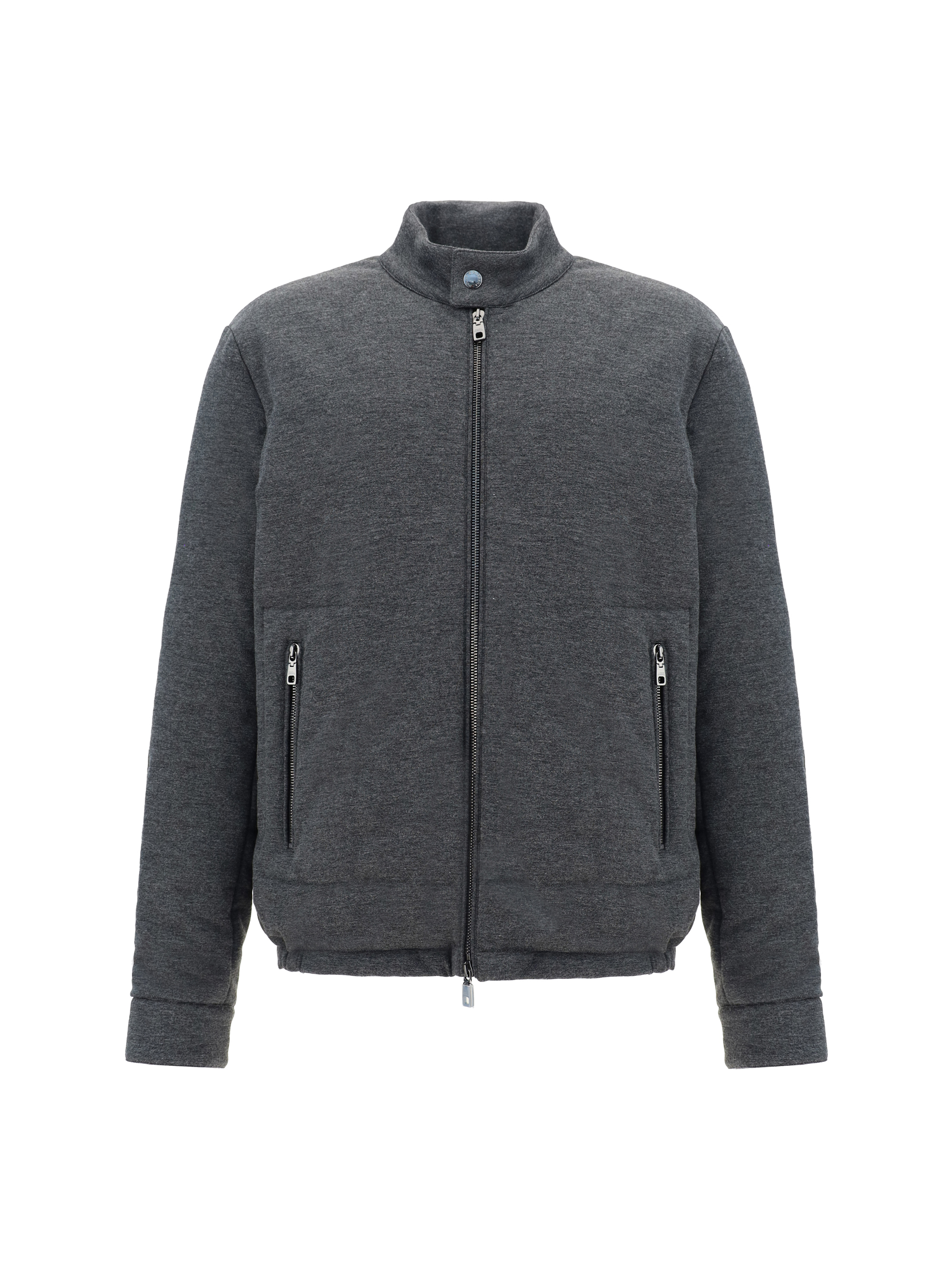 Shop Dolce & Gabbana Padded Jacket In Melange Grigio