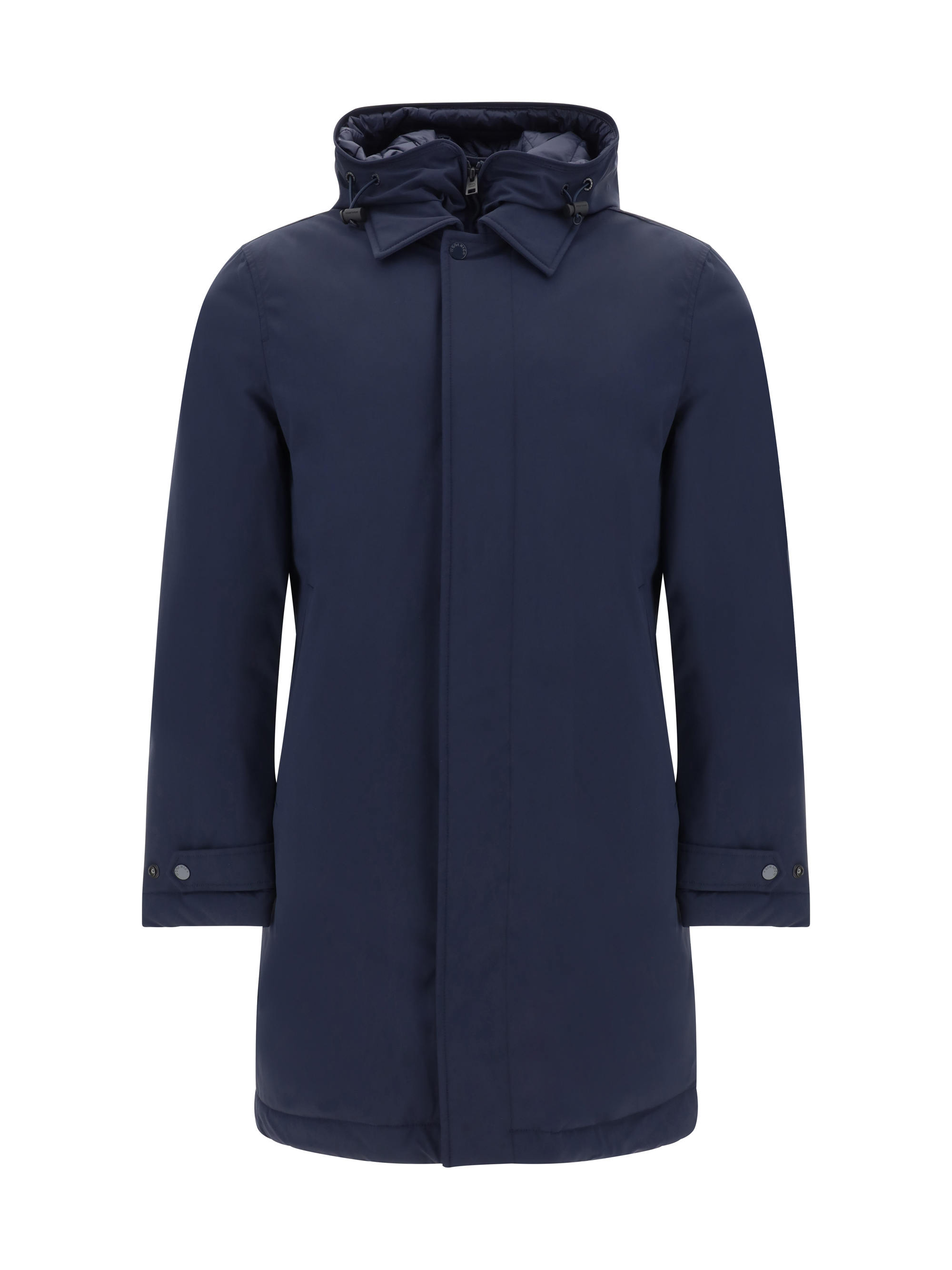 Shop Woolrich Carcoat Down Jacket In Melton Blue