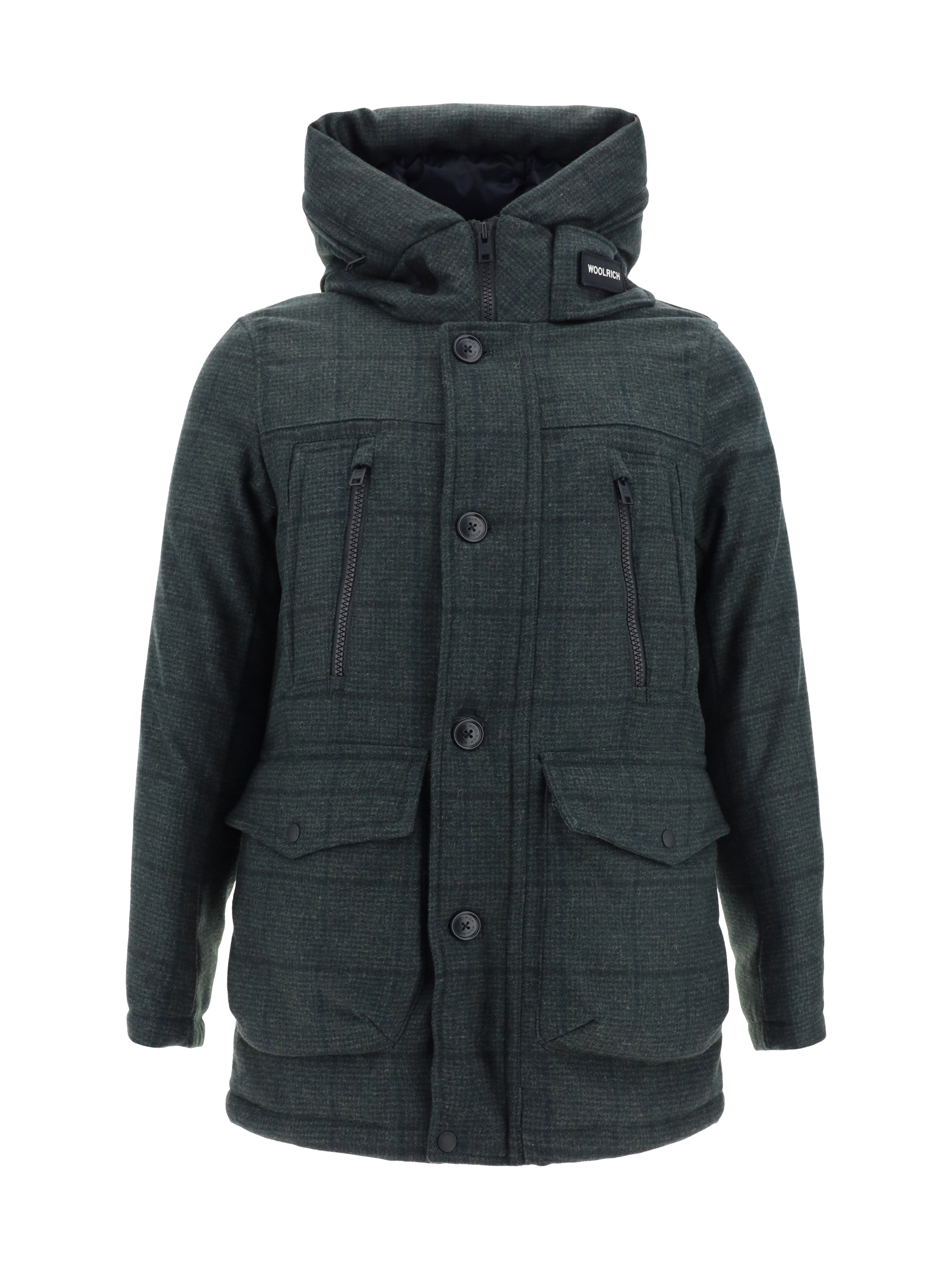 Shop Woolrich Arctic Down Jacket In Green Windowpane