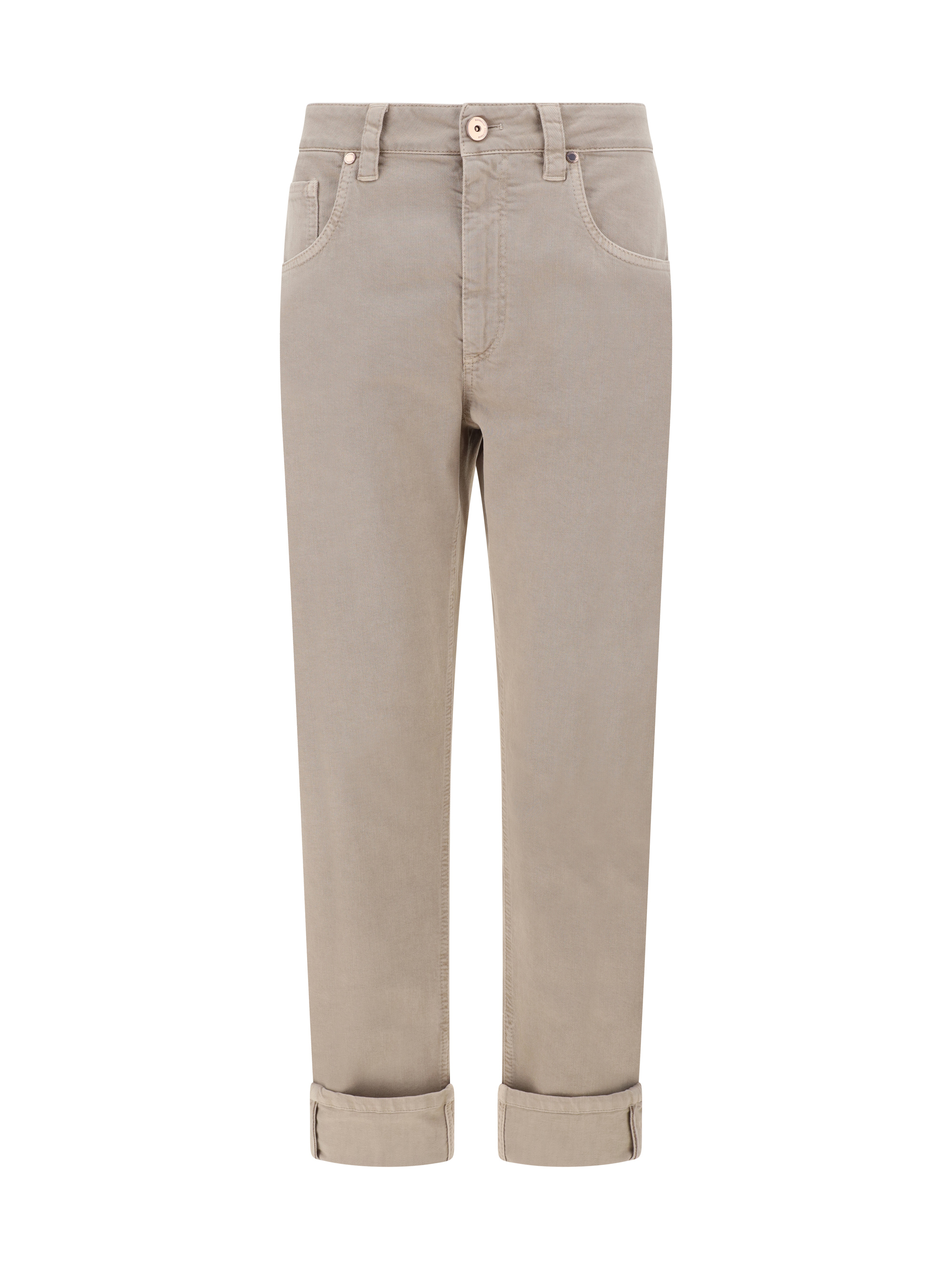 Shop Brunello Cucinelli Dyed Pants In Coffee Cream