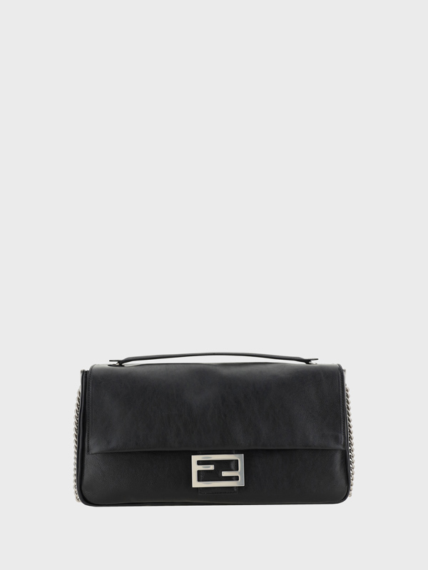 Leather Baguette Shoulder Bag 