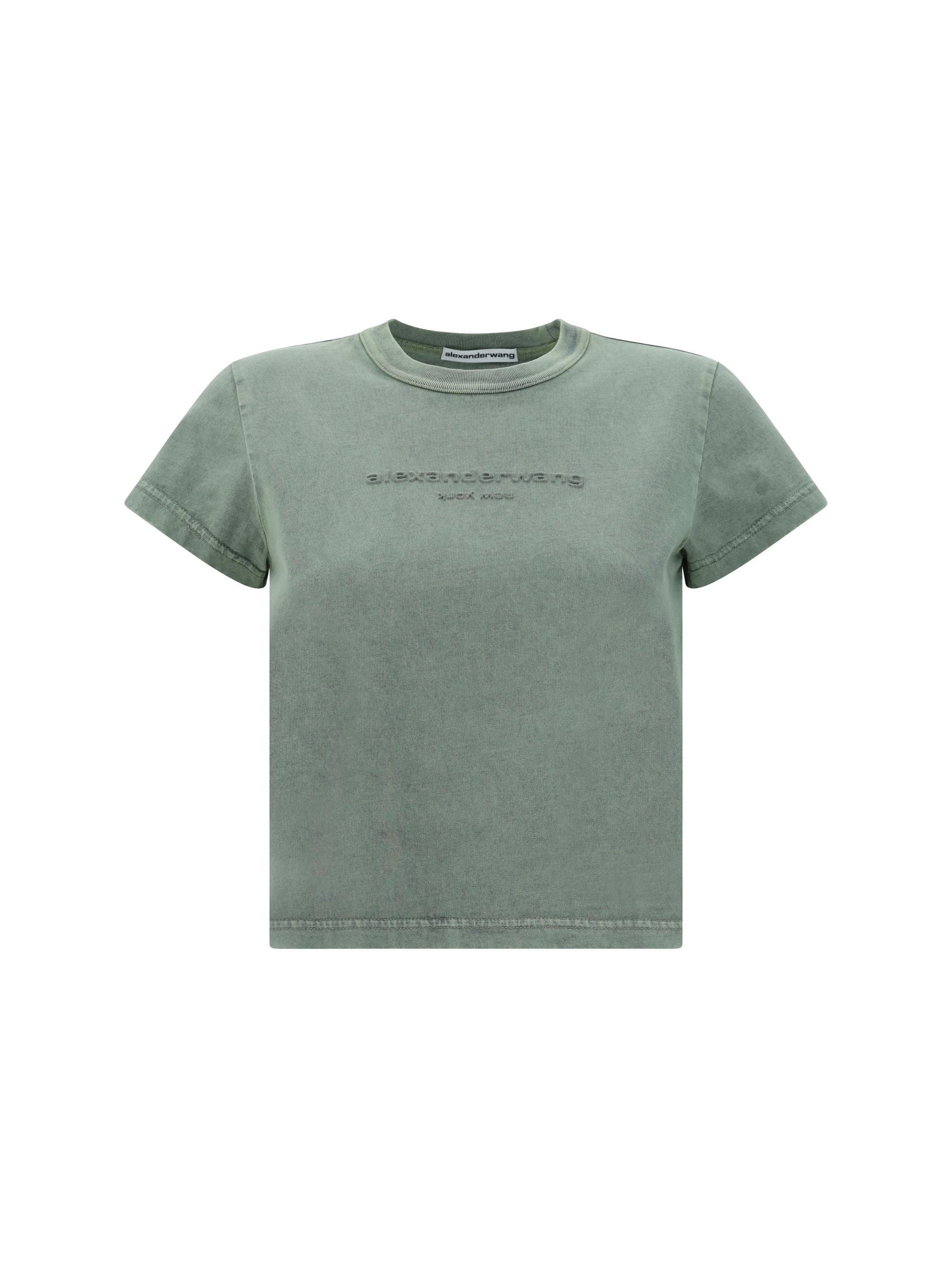 Shop Alexander Wang T-shirt In Acid Smoke Green