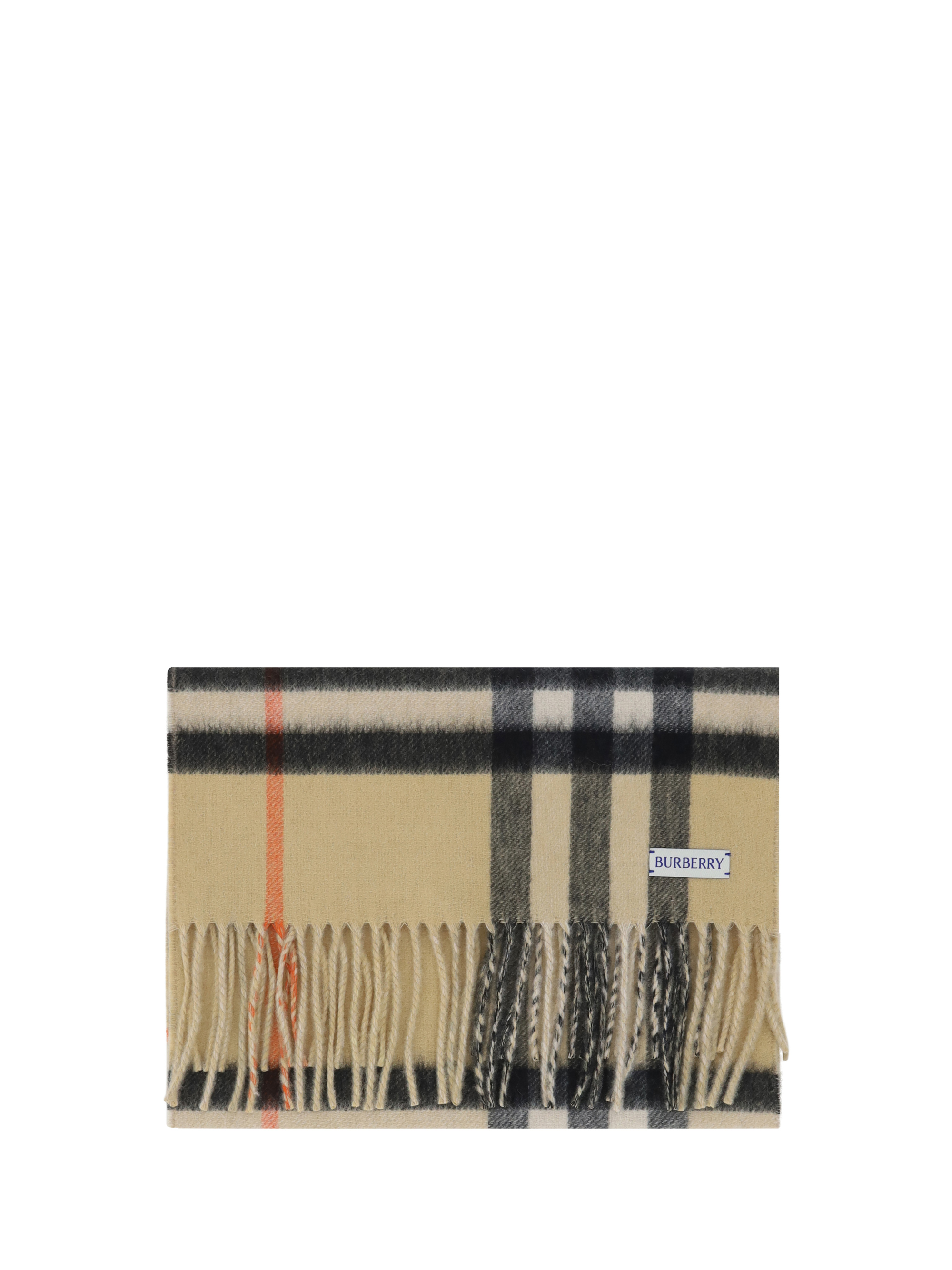 Shop Burberry Scarf In Sand/flax Melange