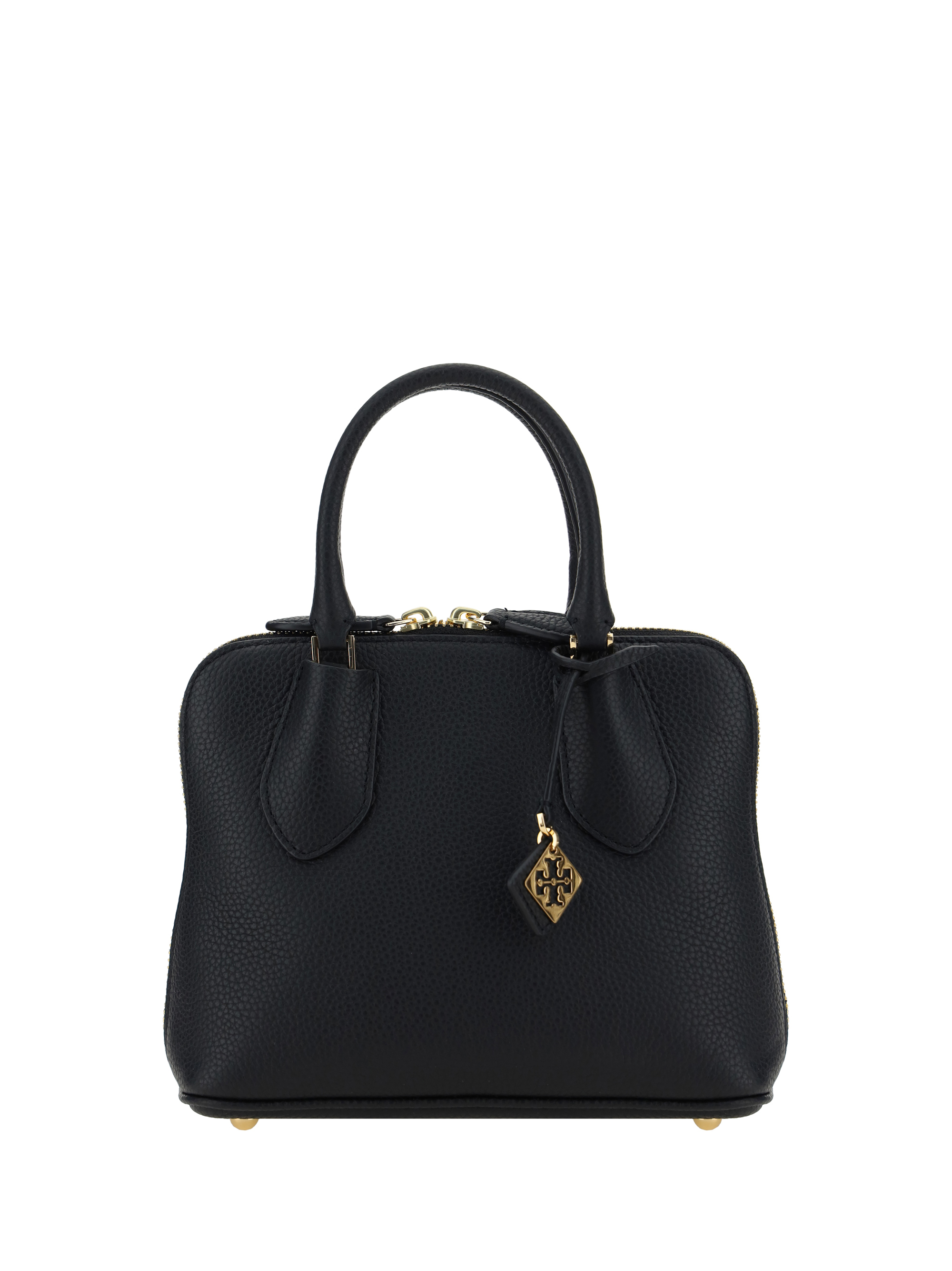 Shop Tory Burch Mini Pebbled Swing Handbag In Black