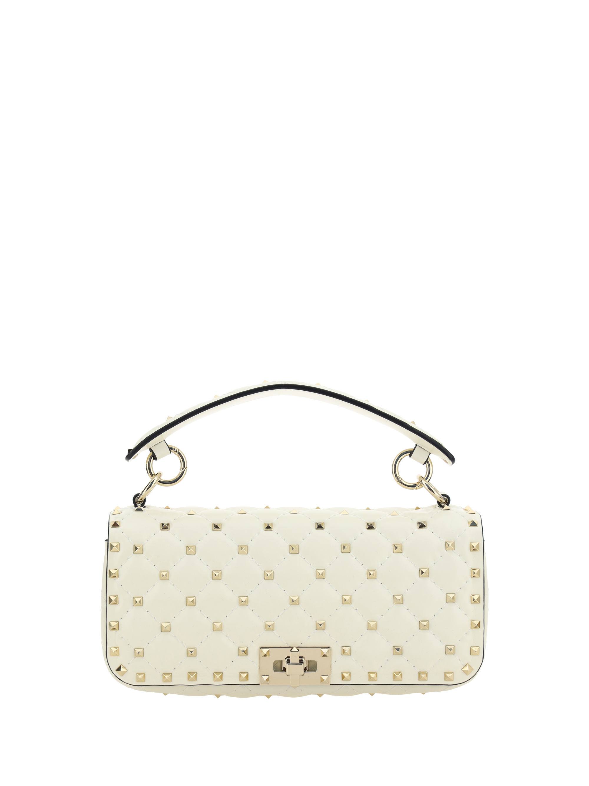 VALENTINO GARAVANI: Rockstud bag in quilted nappa leather - Ivory