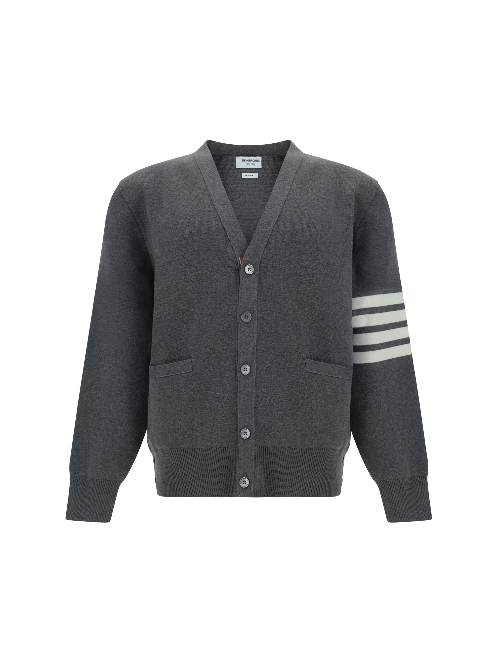 Shop Thom Browne Cardigan In Med Grey