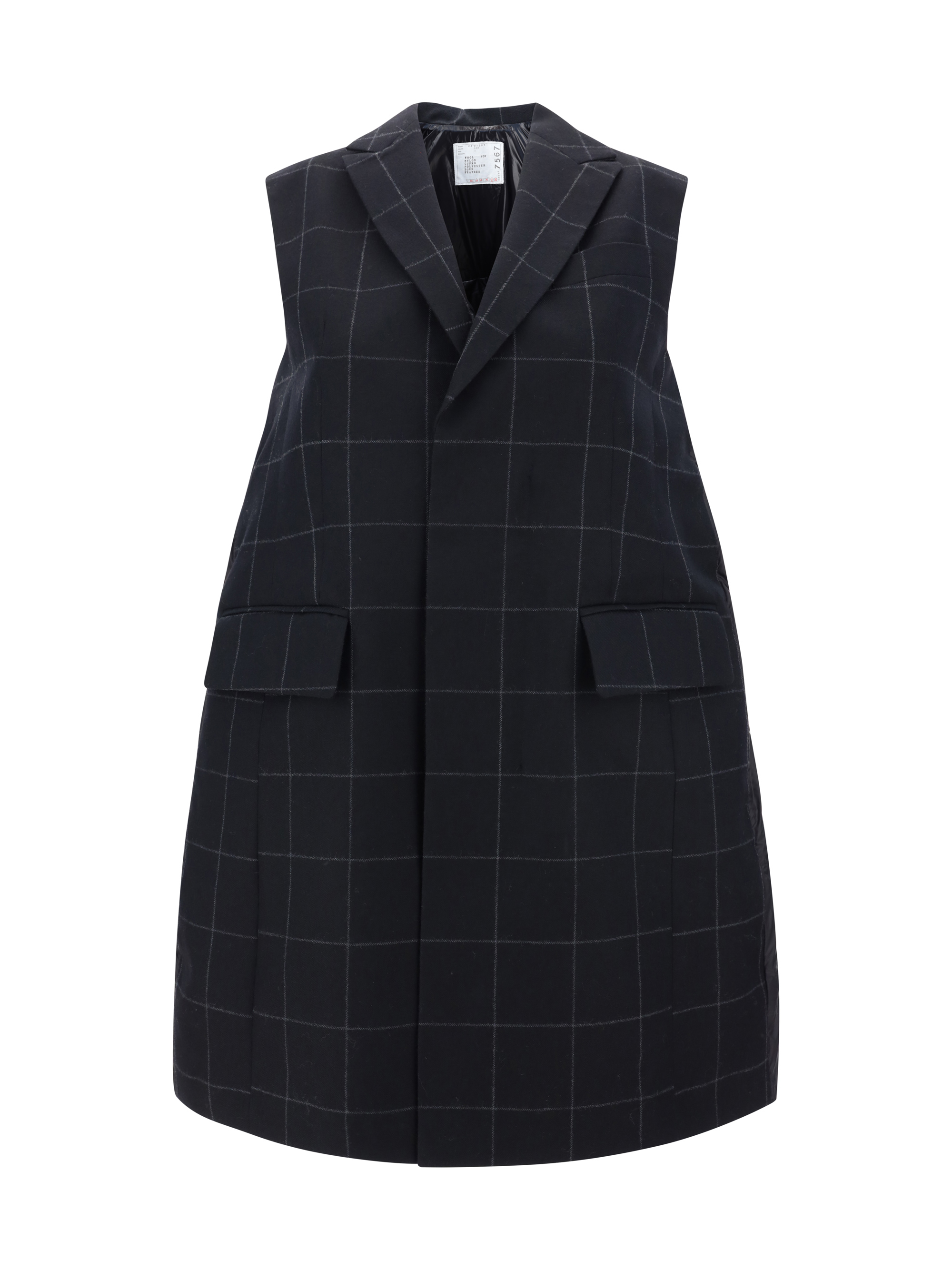 Shop Sacai Long Vest In Black