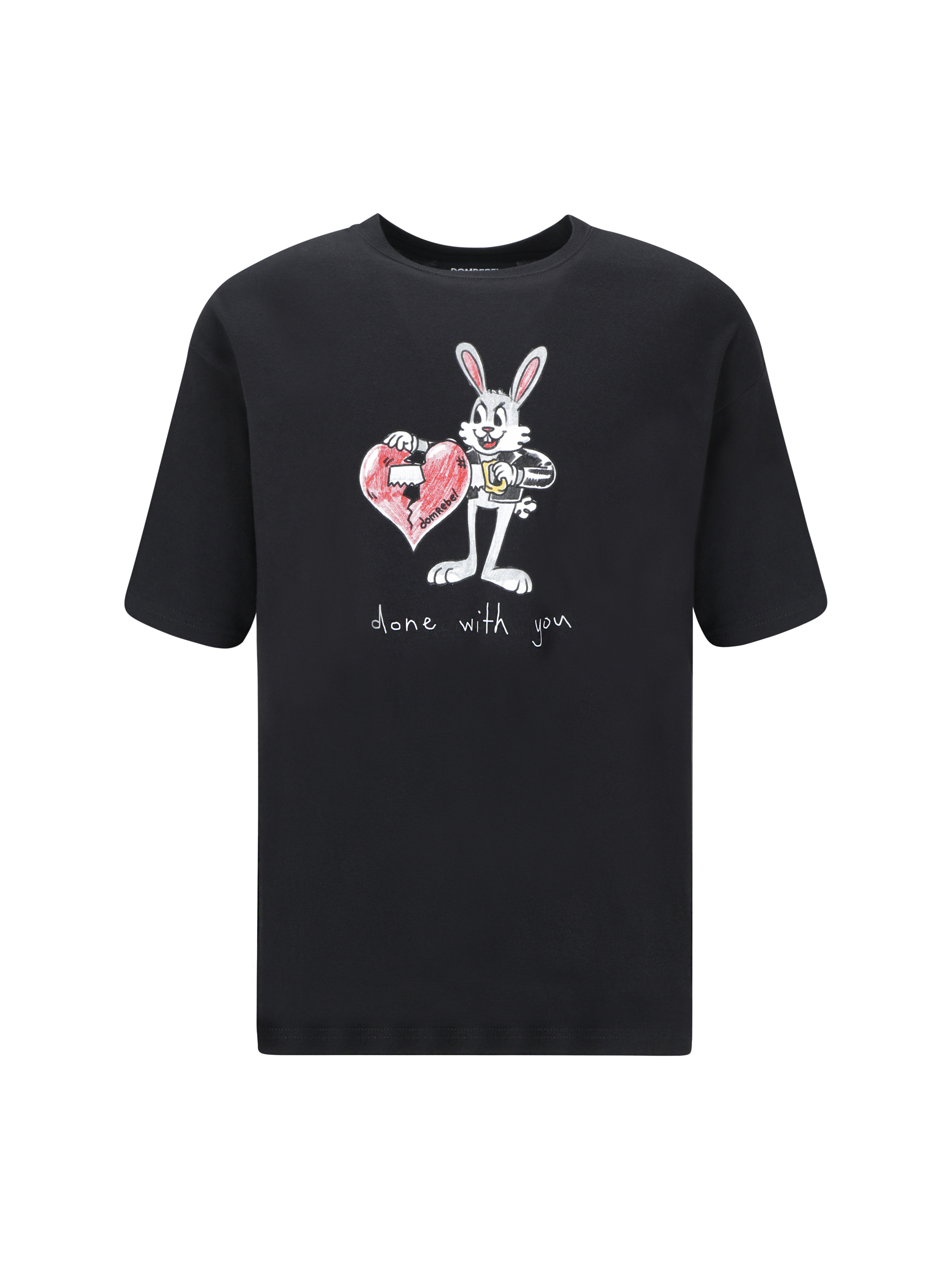 DOMREBEL white Bunny Loves T-Shirt