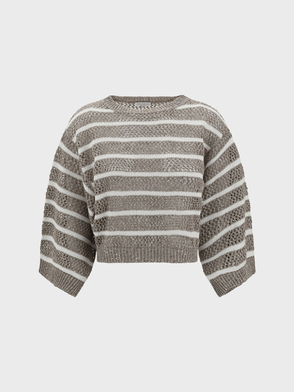 Sweater in perforated knit