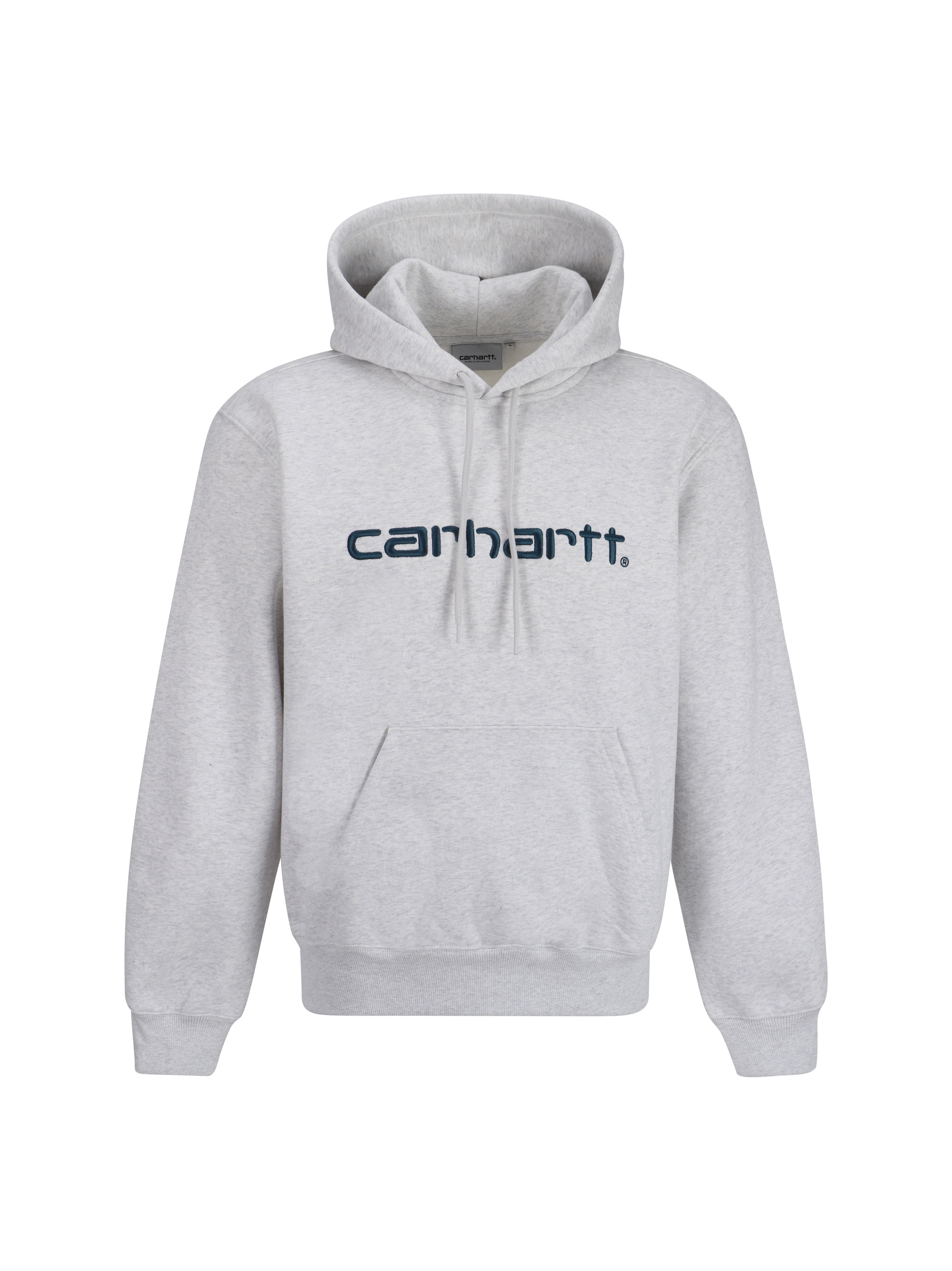 Shop Carhartt Hoodie In Ash Heather / Duck Blue