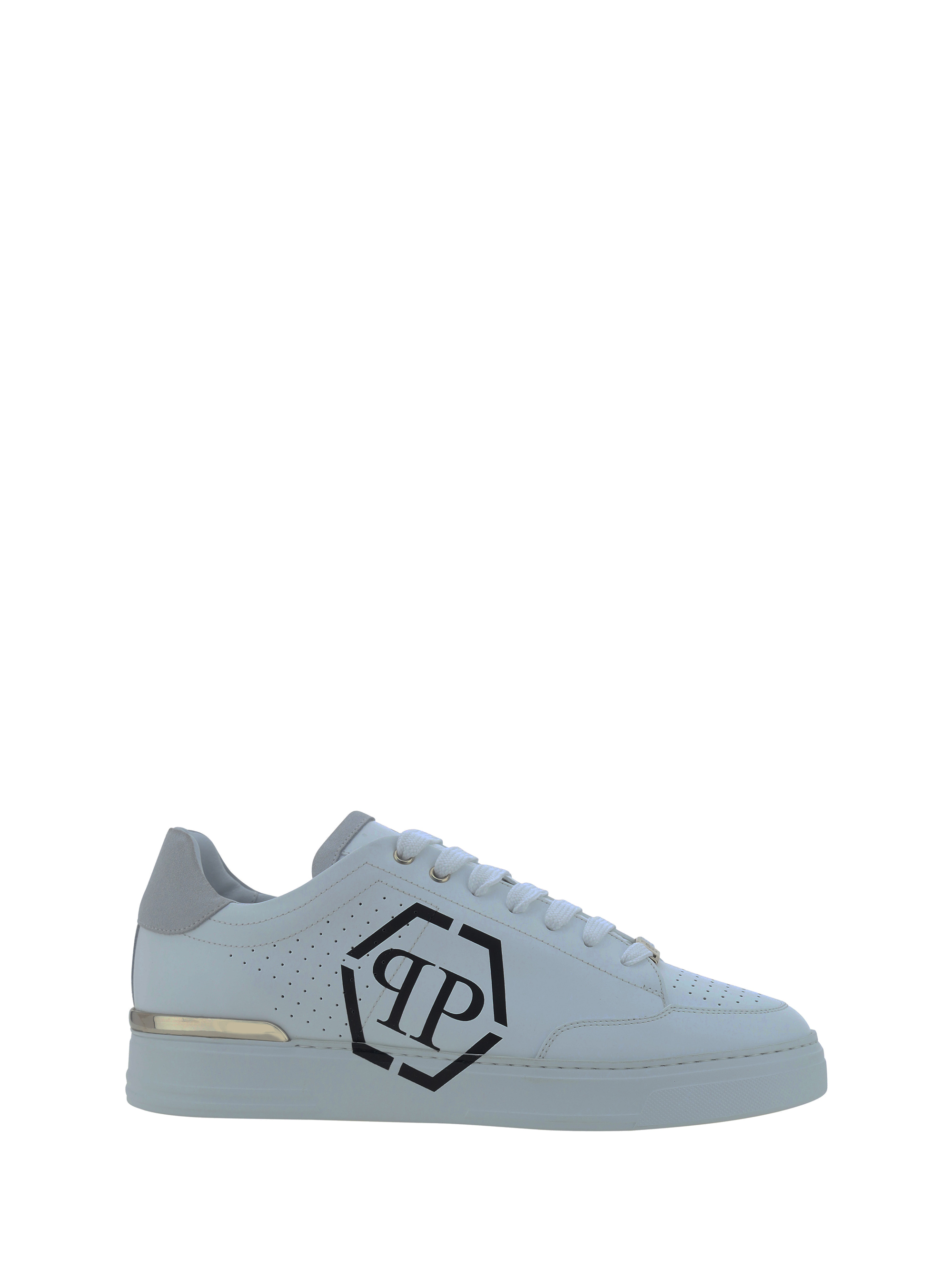 Shop Philipp Plein Lo Top Sneakers In White/black