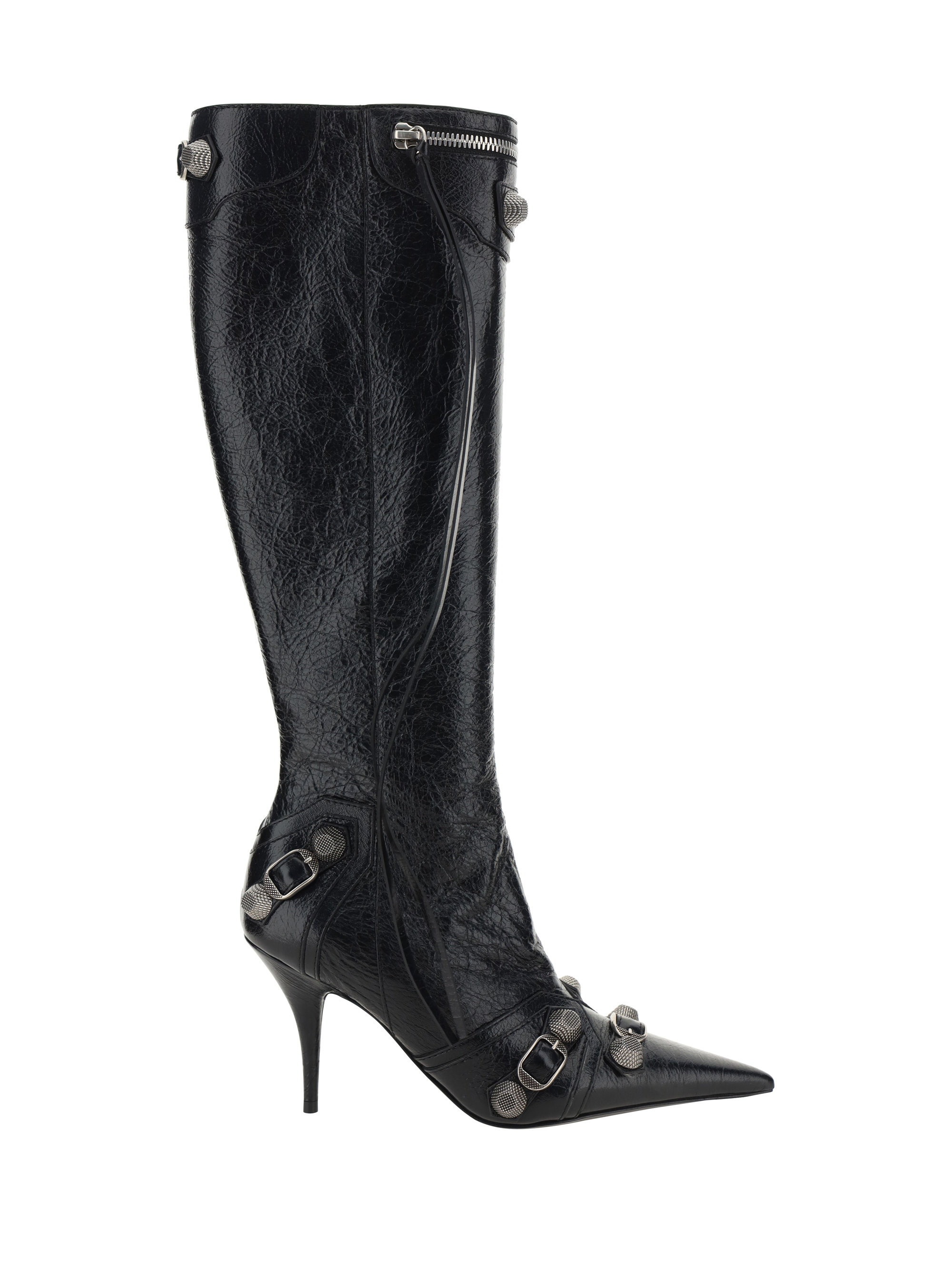 Balenciaga Cagole Boots In Black/pallad Inv