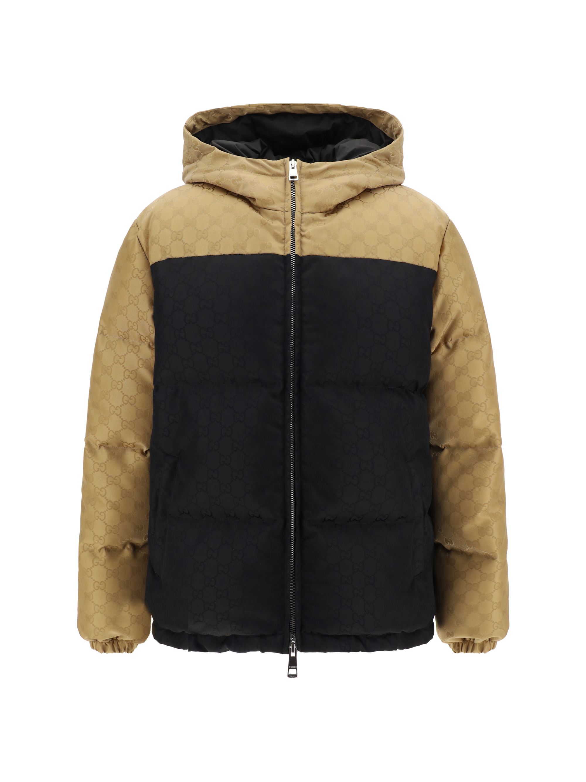 Shop Gucci Down Jacket In Black/mix