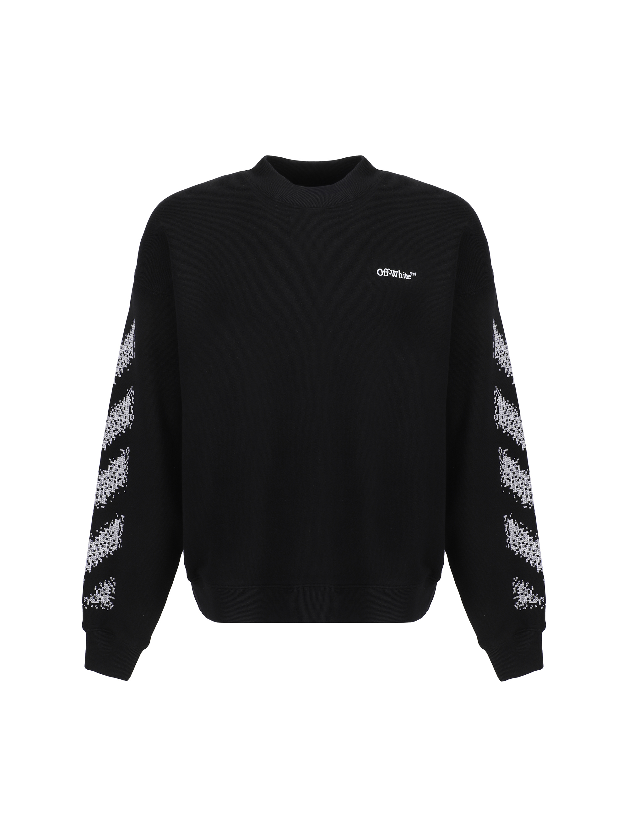 Shop Off-white Pixel Diag Skate Sweatshirt In Black White