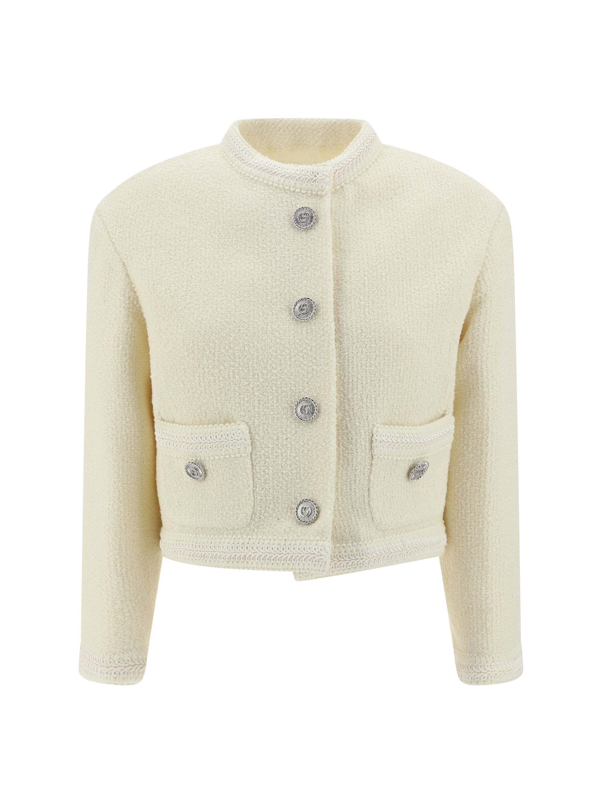 Shop Gucci Jacket In Ivory/mix