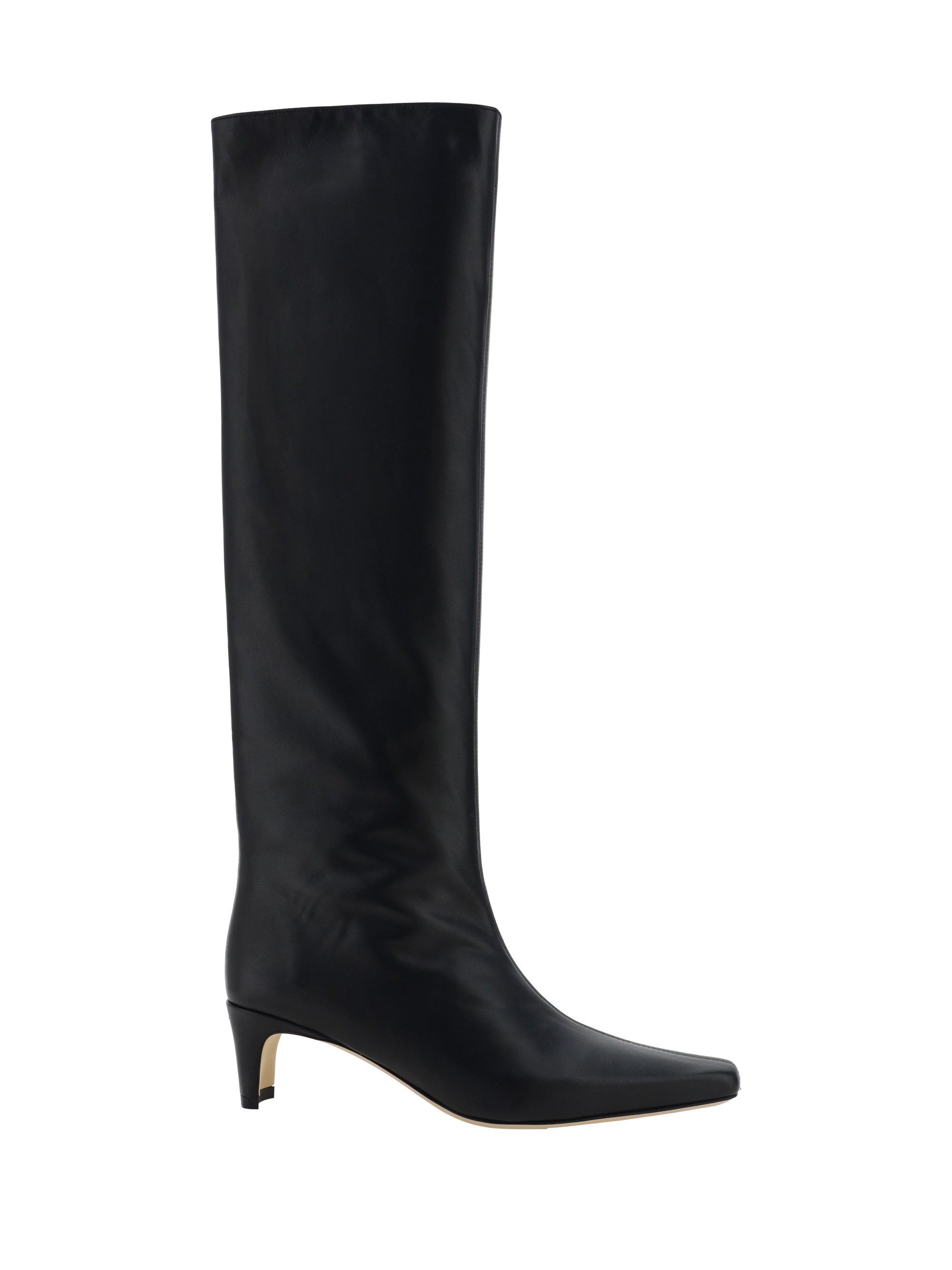 Staud Wally Suede Knee-high Boots In Black
