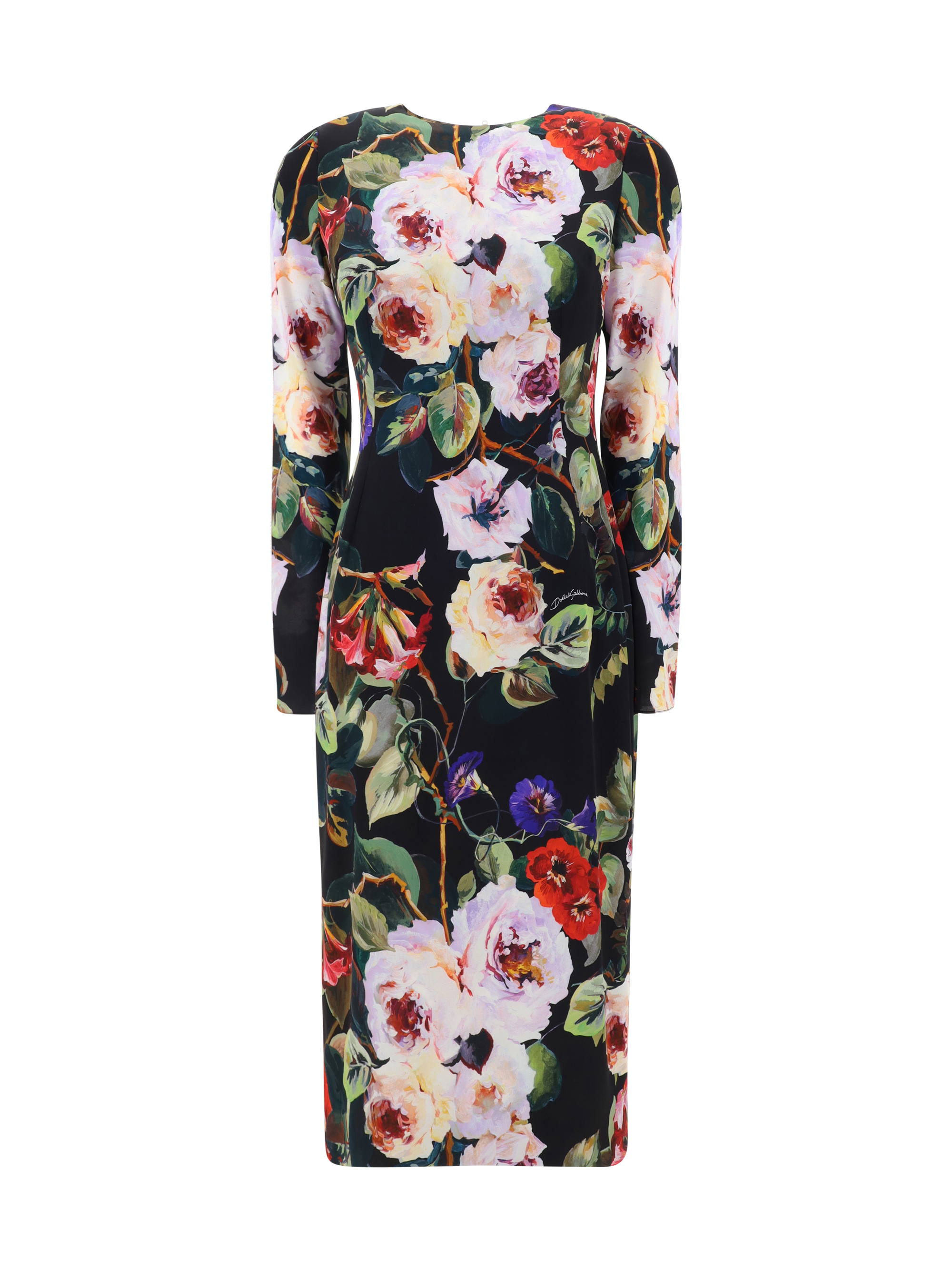 Shop Dolce & Gabbana Midi Dress In Roseto F.nero