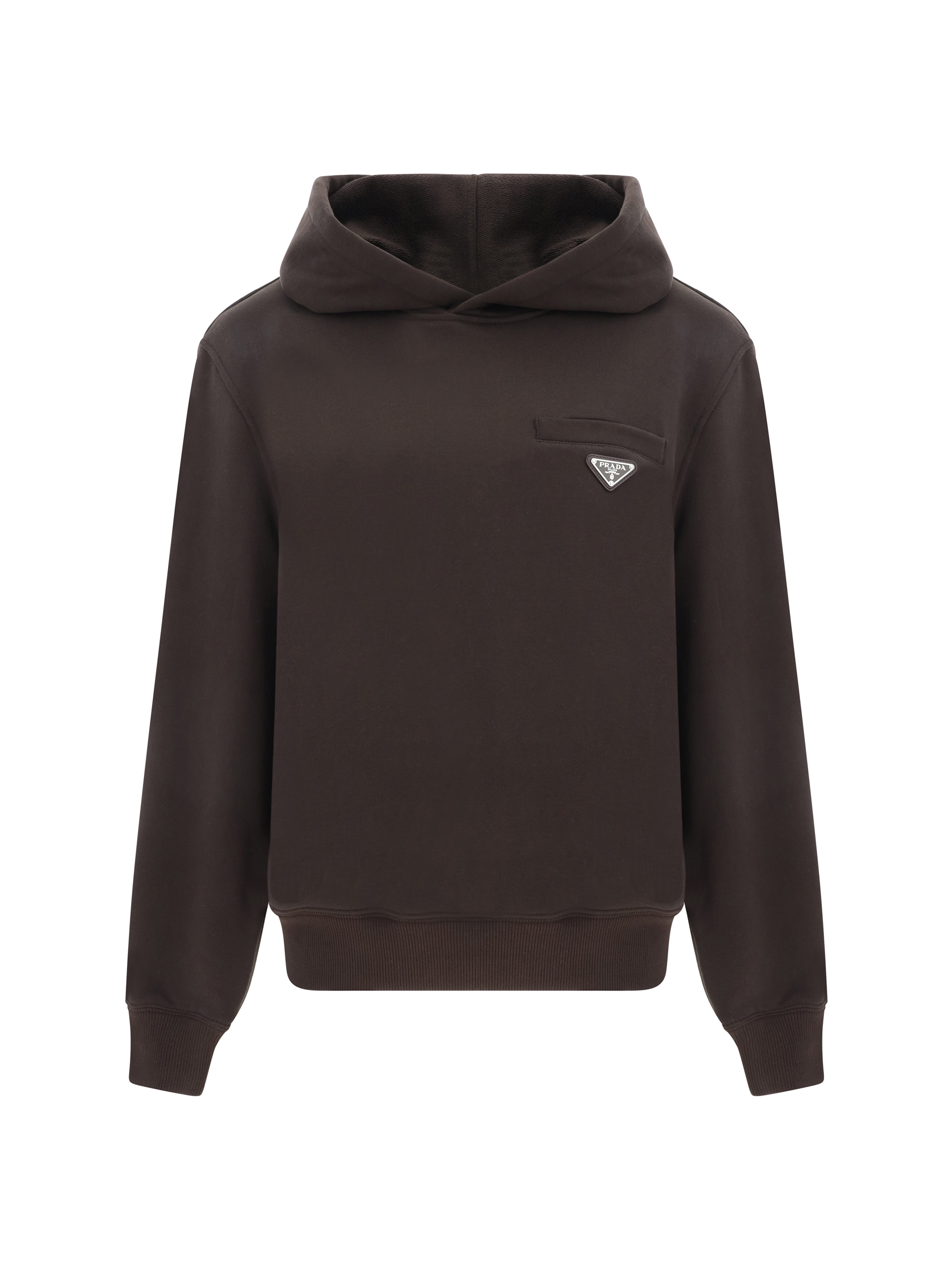 Shop Prada Hoodie In Ebano