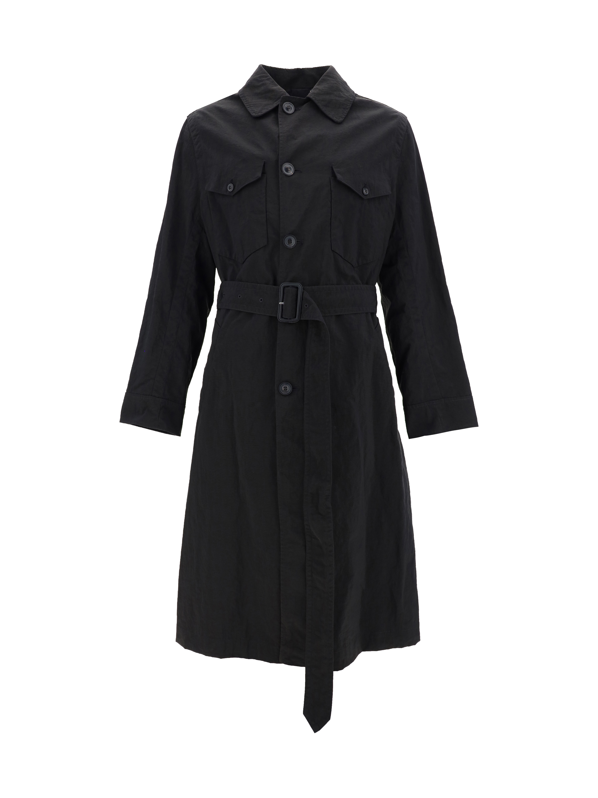 Shop Margiela Trench Coat In Black