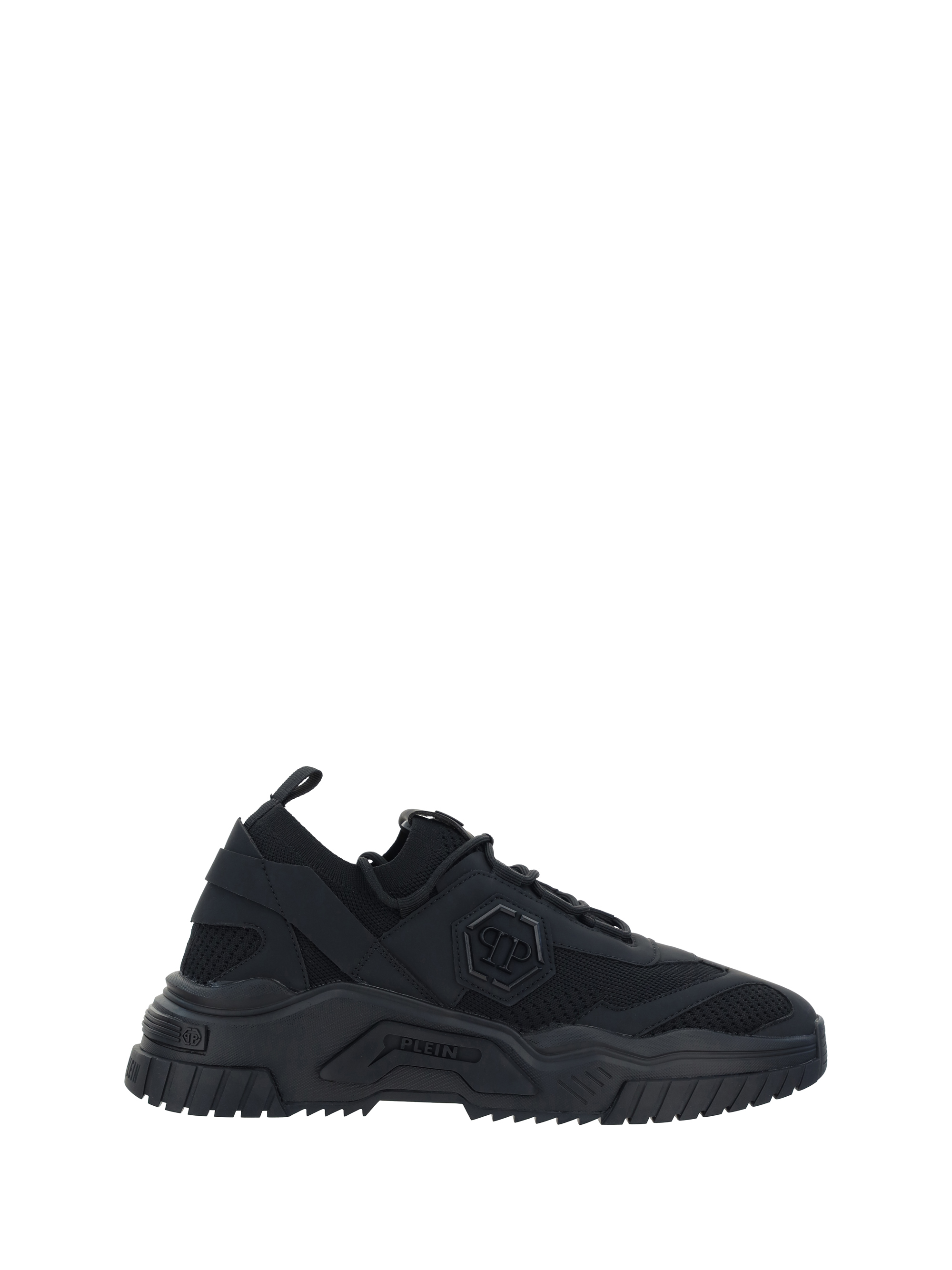 Shop Philipp Plein Runner Sneakers In Black/black